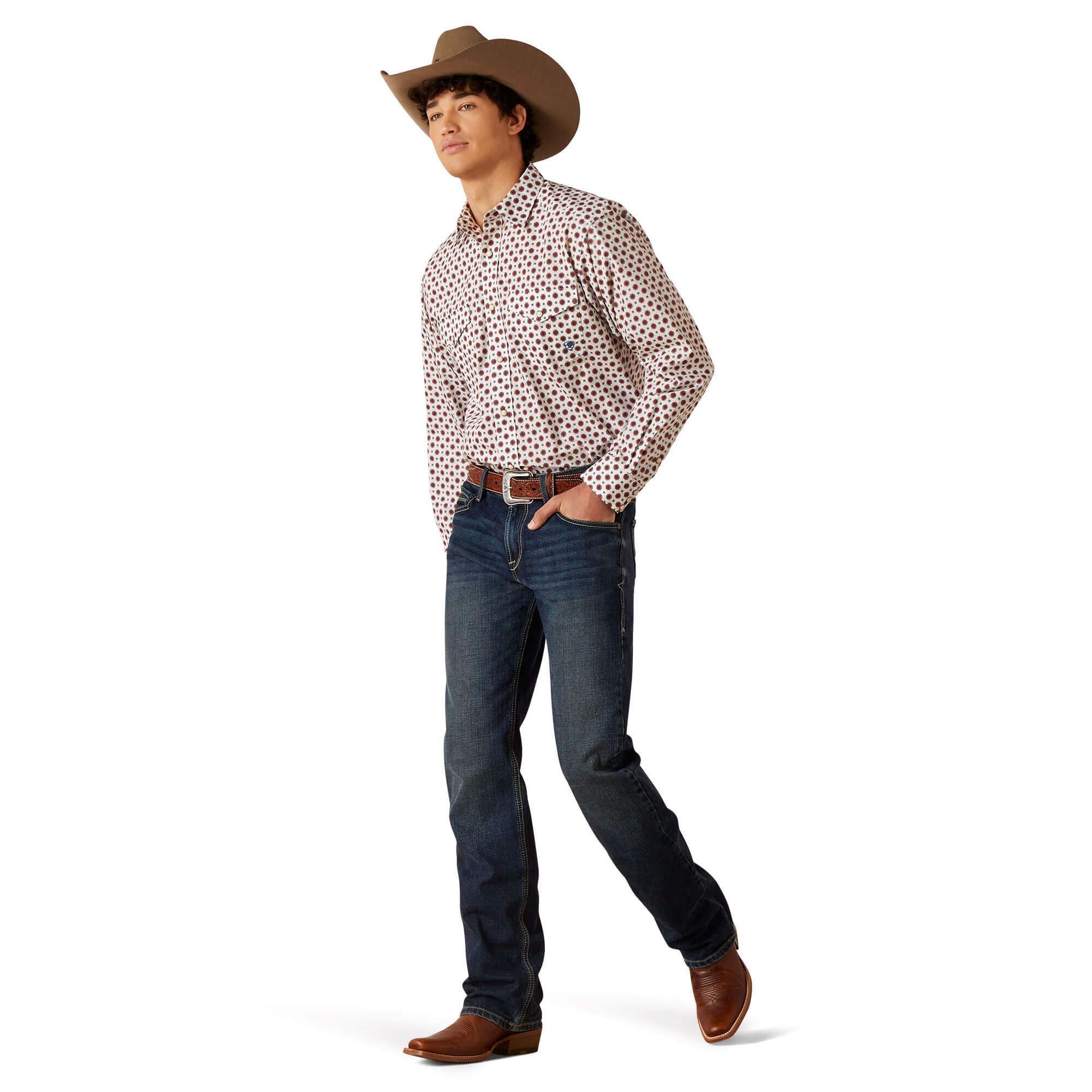 Ariat White Sheldon Snap Classic Fit Long Sleeve Shirt