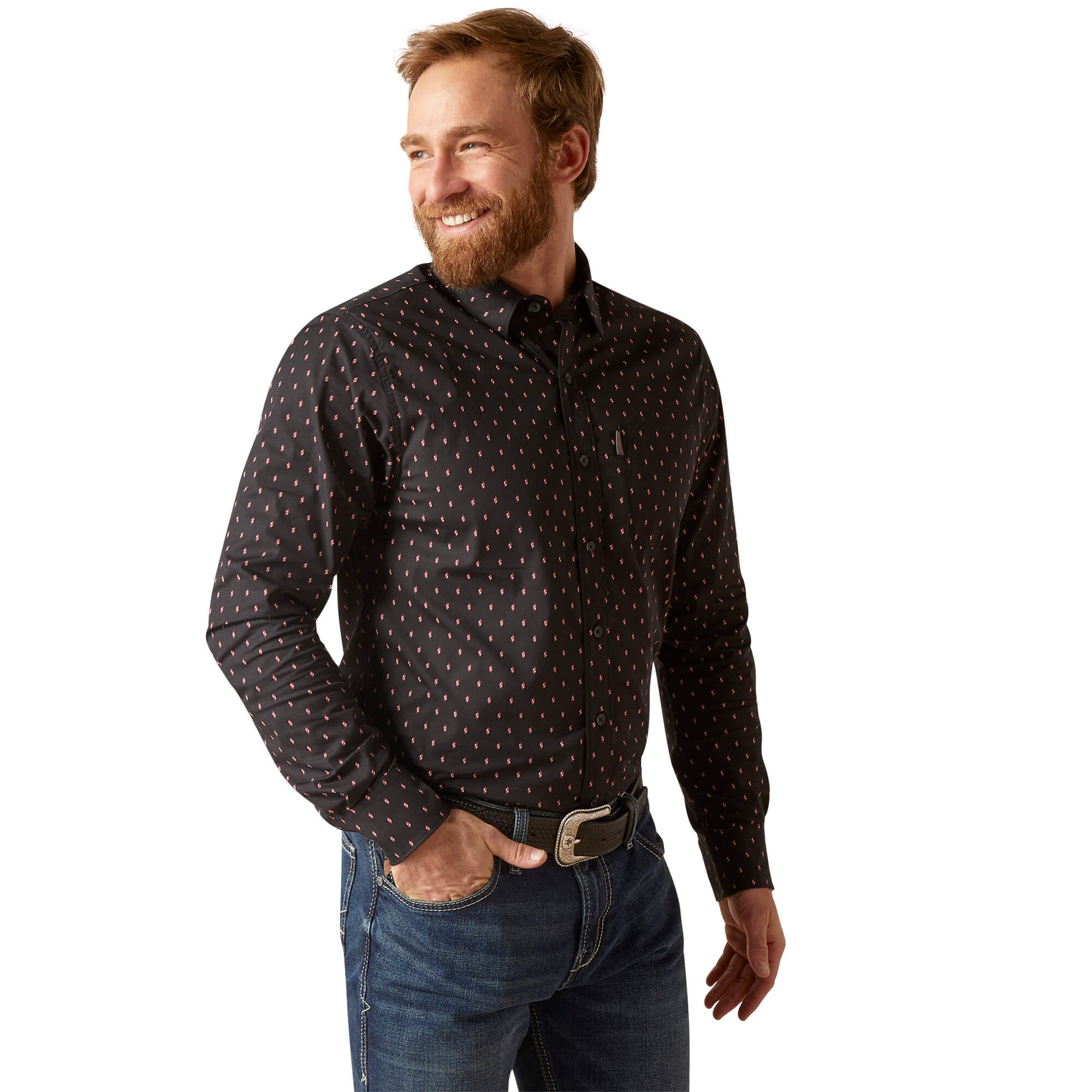 Ariat Merrick Stretch Black Modern Fit Long Sleeve Shirt