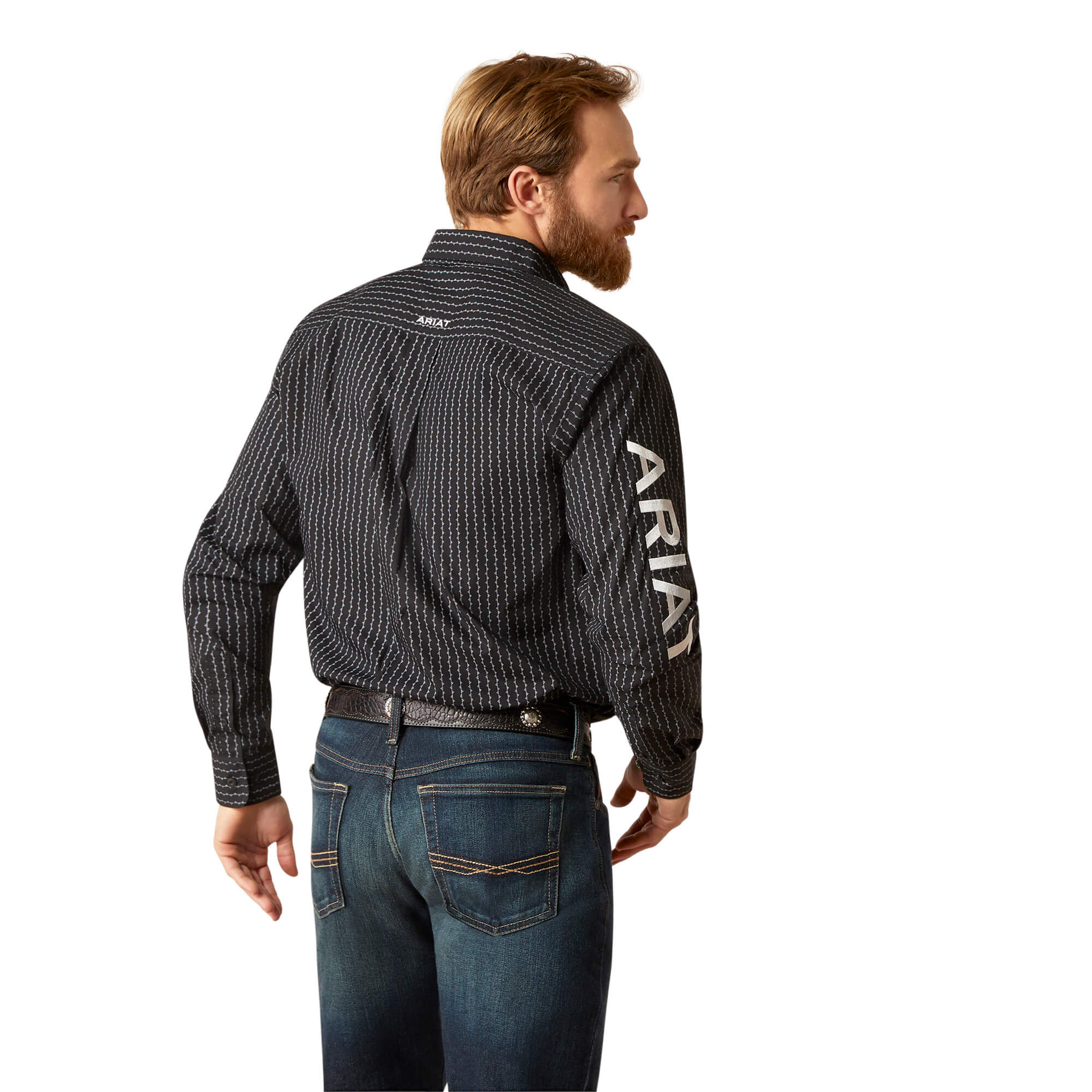 Ariat Black Team Woodson Fitted Long Sleeve Shirt