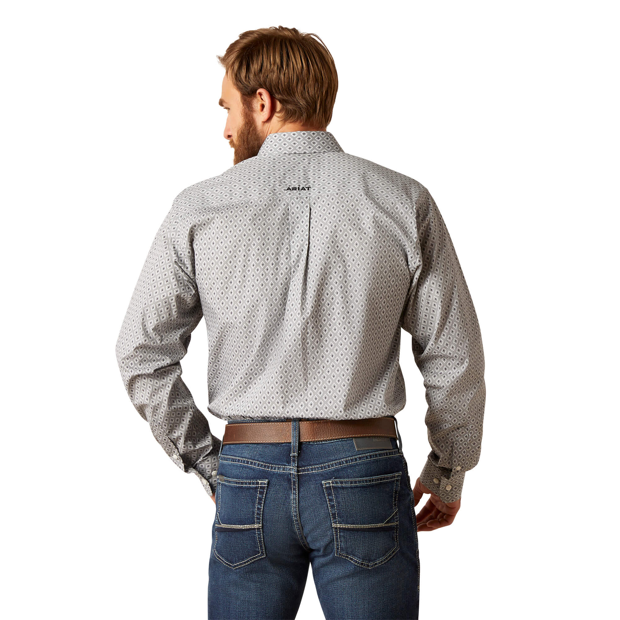 Ariat Wrinkle Free Val Eileen Gray Fitted Long Sleeve Shirt