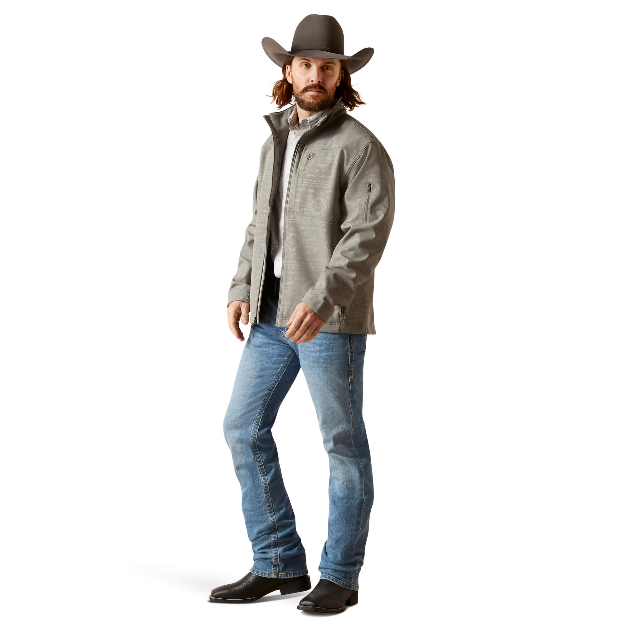 Ariat Jetty Gray Embossed Vernon 2.0 Softshell Jacket