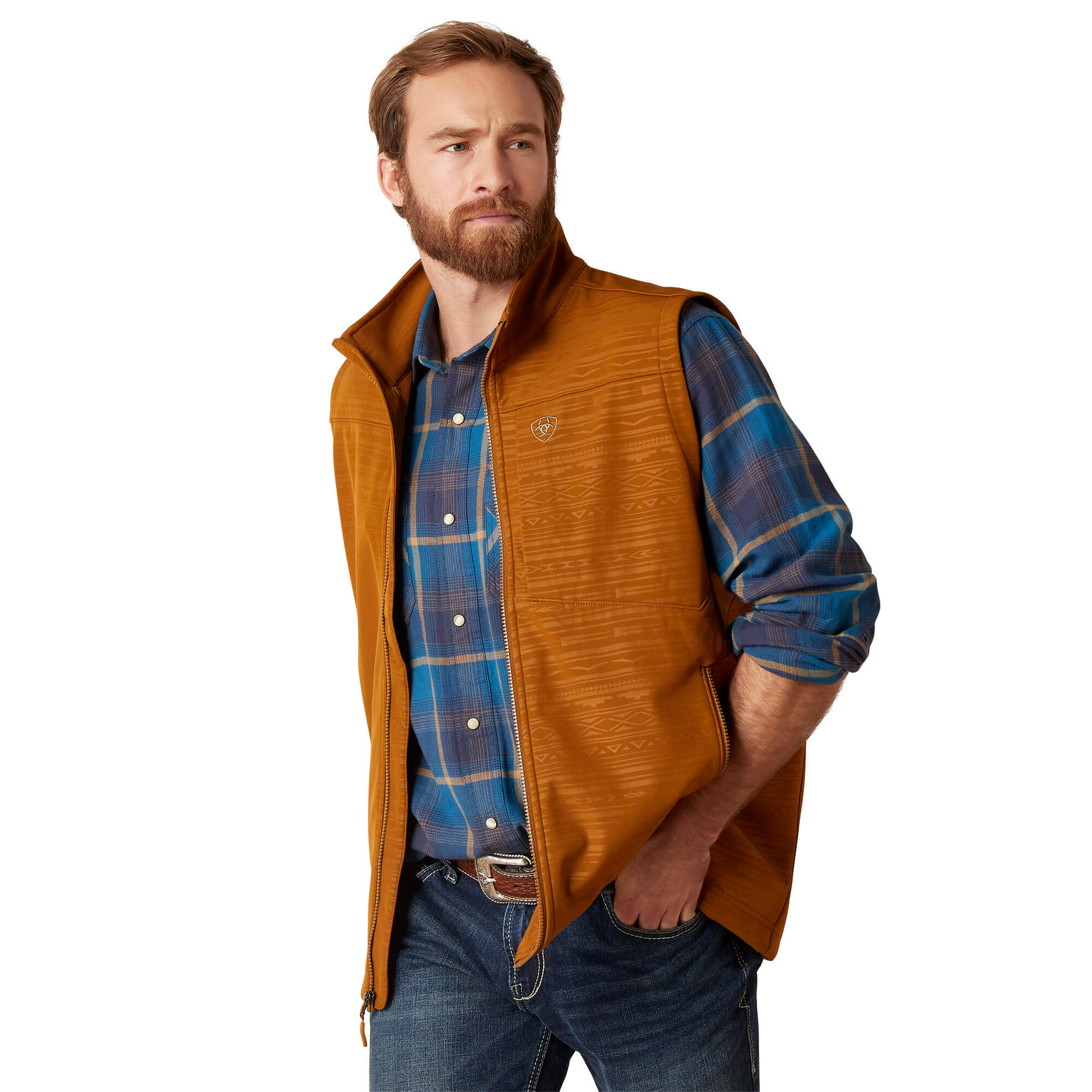 Ariat Chestnut Embossed Logo 2.0 Softshell Vest