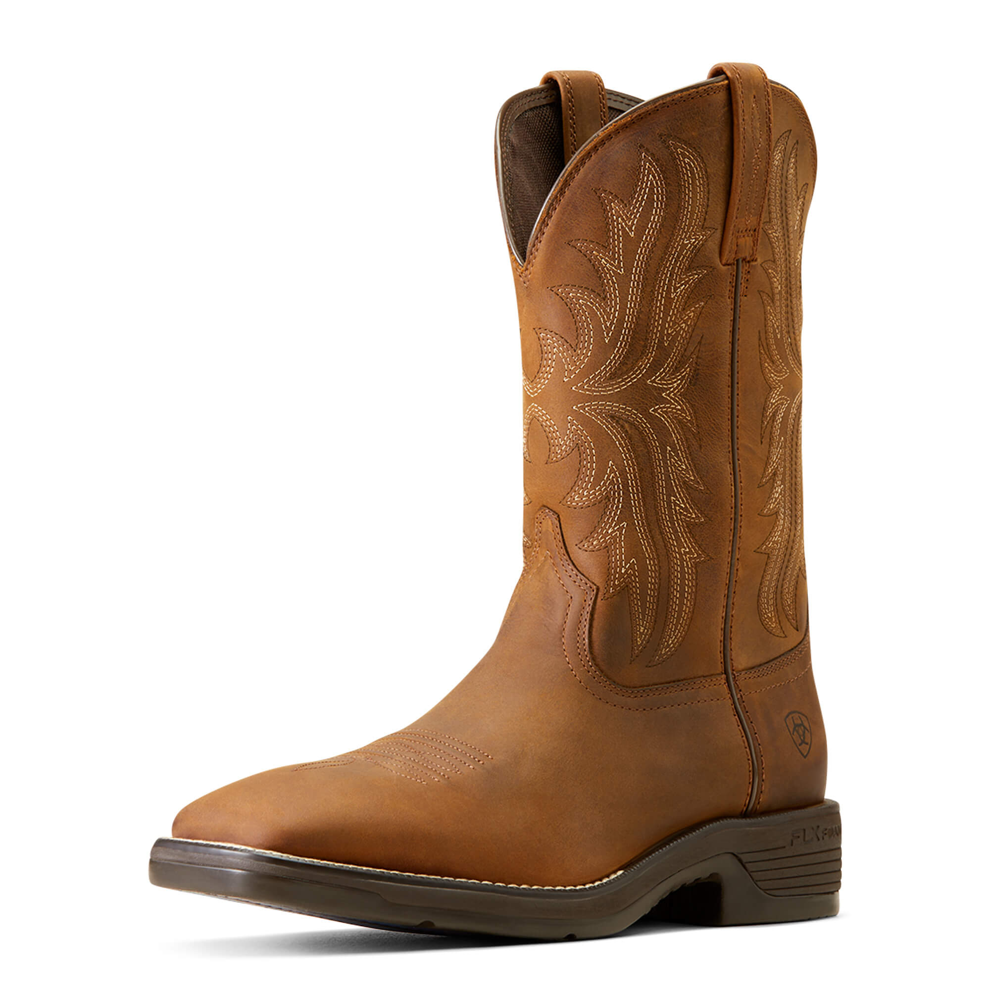 Ariat Men's Distressed Tan Ridgeback Wide Square Toe Western Boot