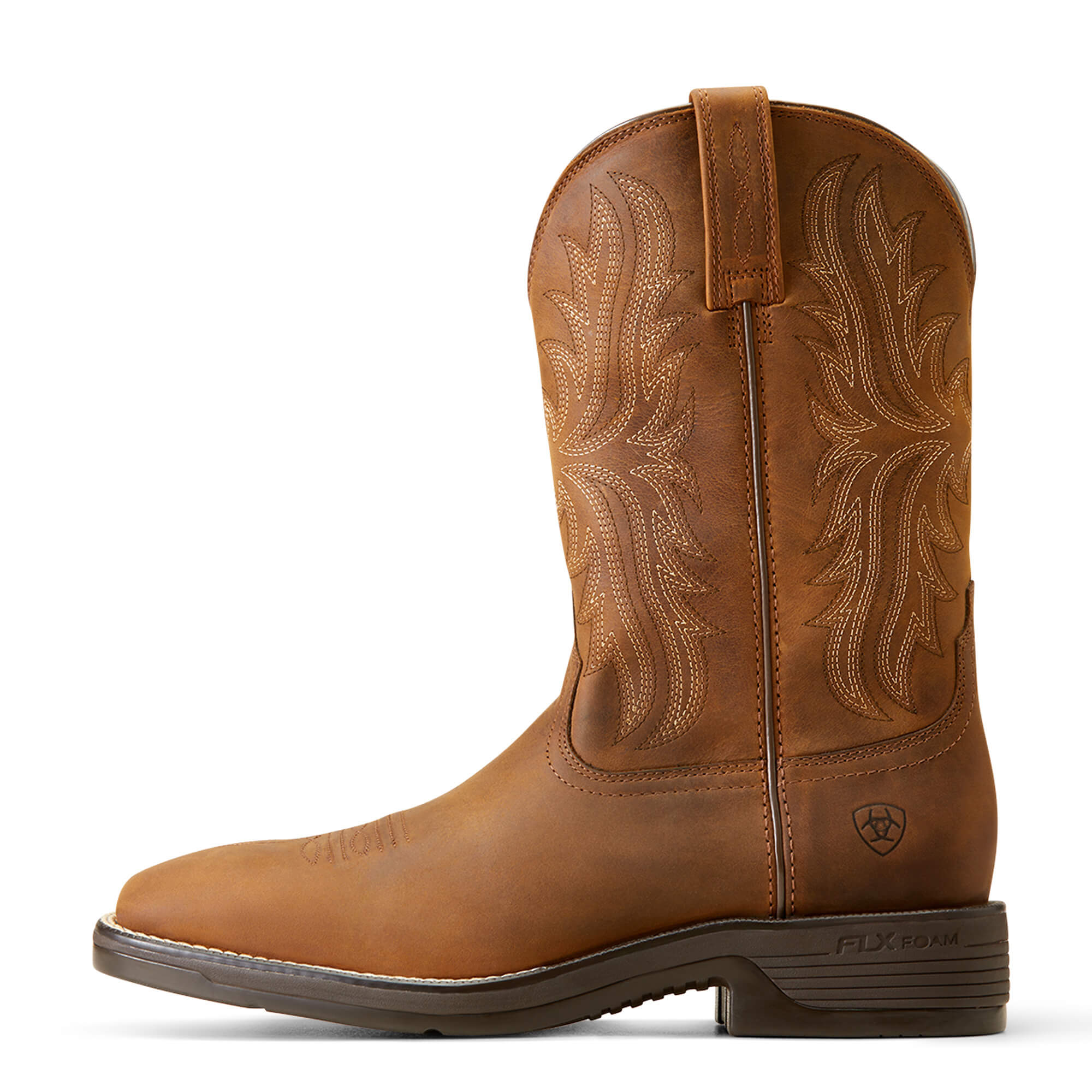 Ariat Men's Distressed Tan Ridgeback Wide Square Toe Western Boot