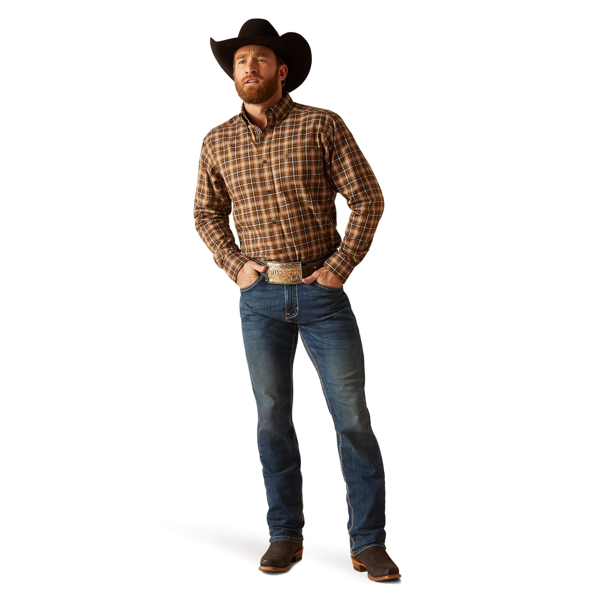 Ariat Frair Brown Pro Series Norris Fitted Long Sleeve Shirt