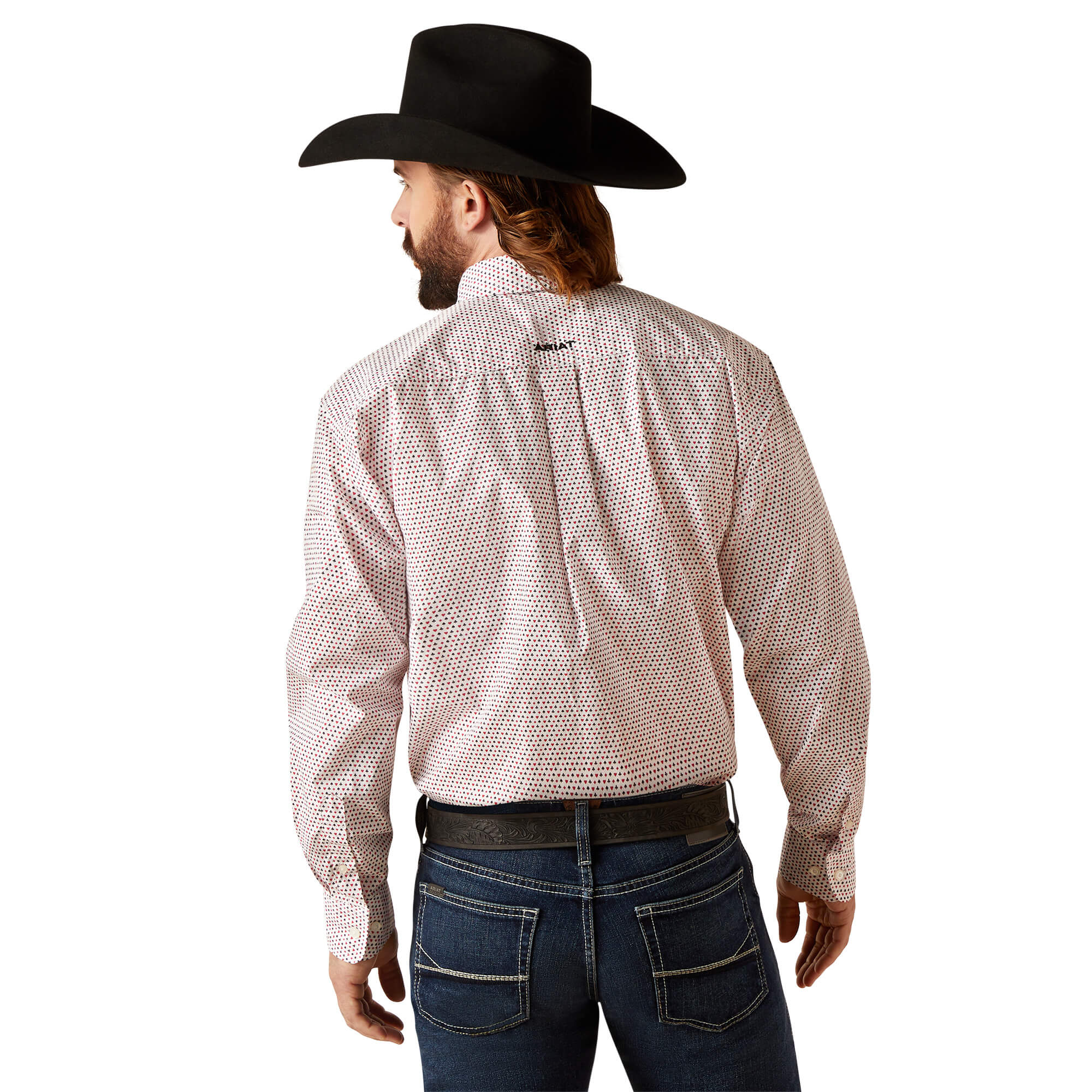 Ariat White Neithan Classic Fit Long Sleeve Shirt