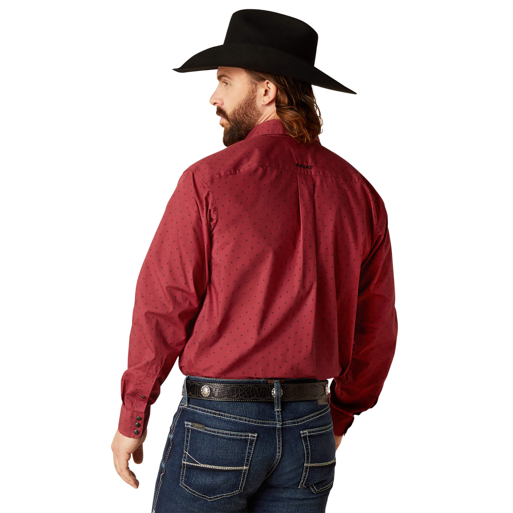 Ariat Tibetan Red Norwin Snap Classic Fit Long Sleeve Shirt