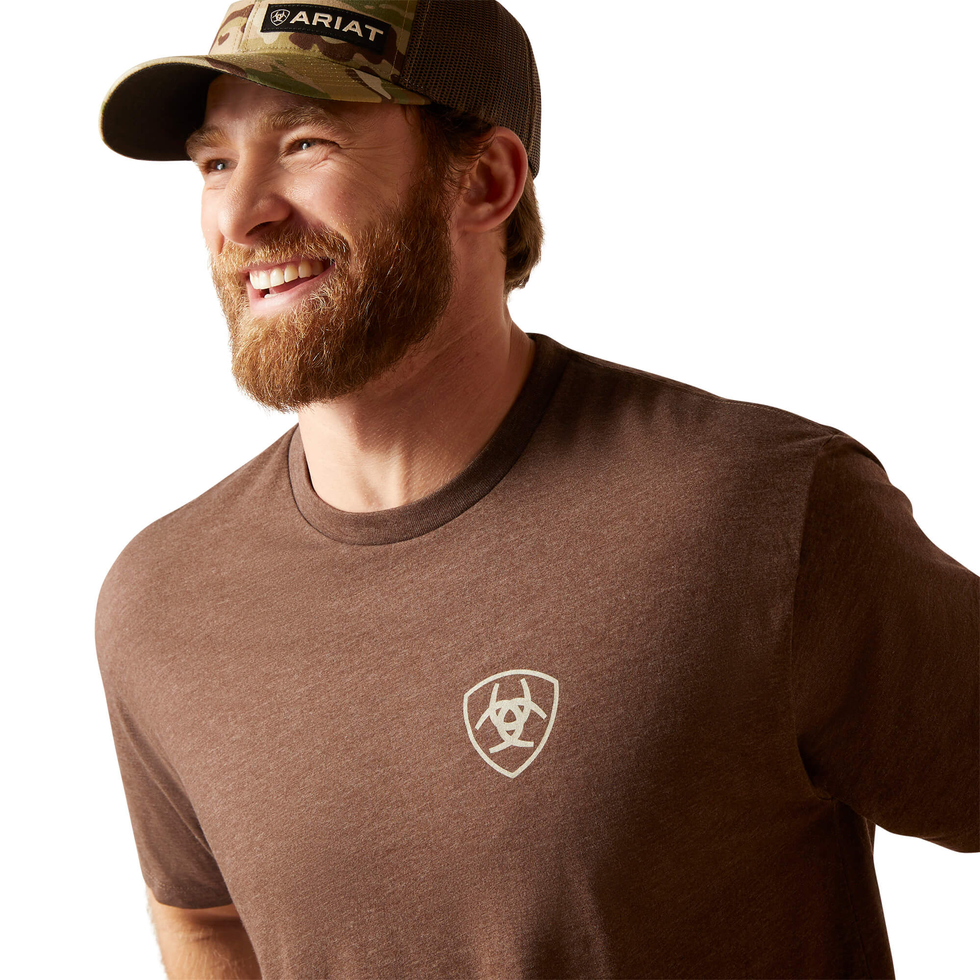 Ariat Brown Heather Tonal Flag T-Shirt