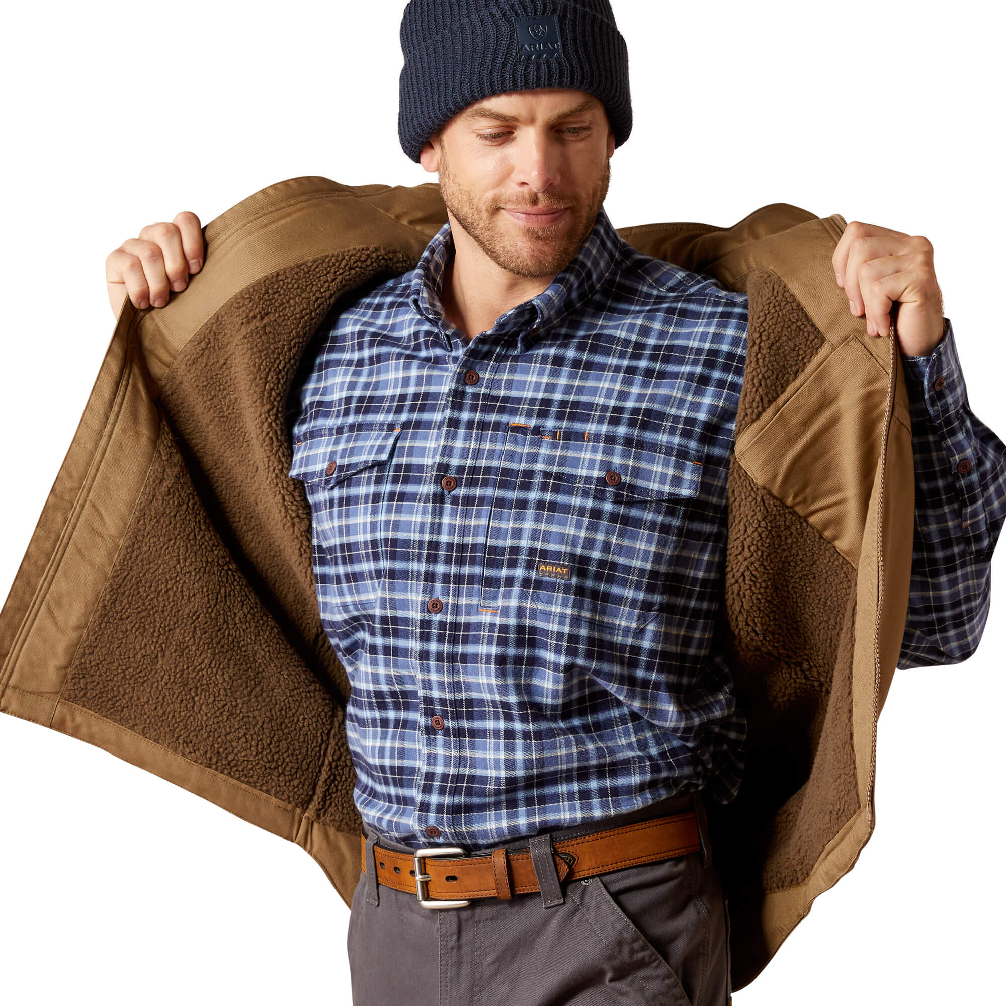 Ariat Khaki Rebar DuraCanvas Sherpa Vest