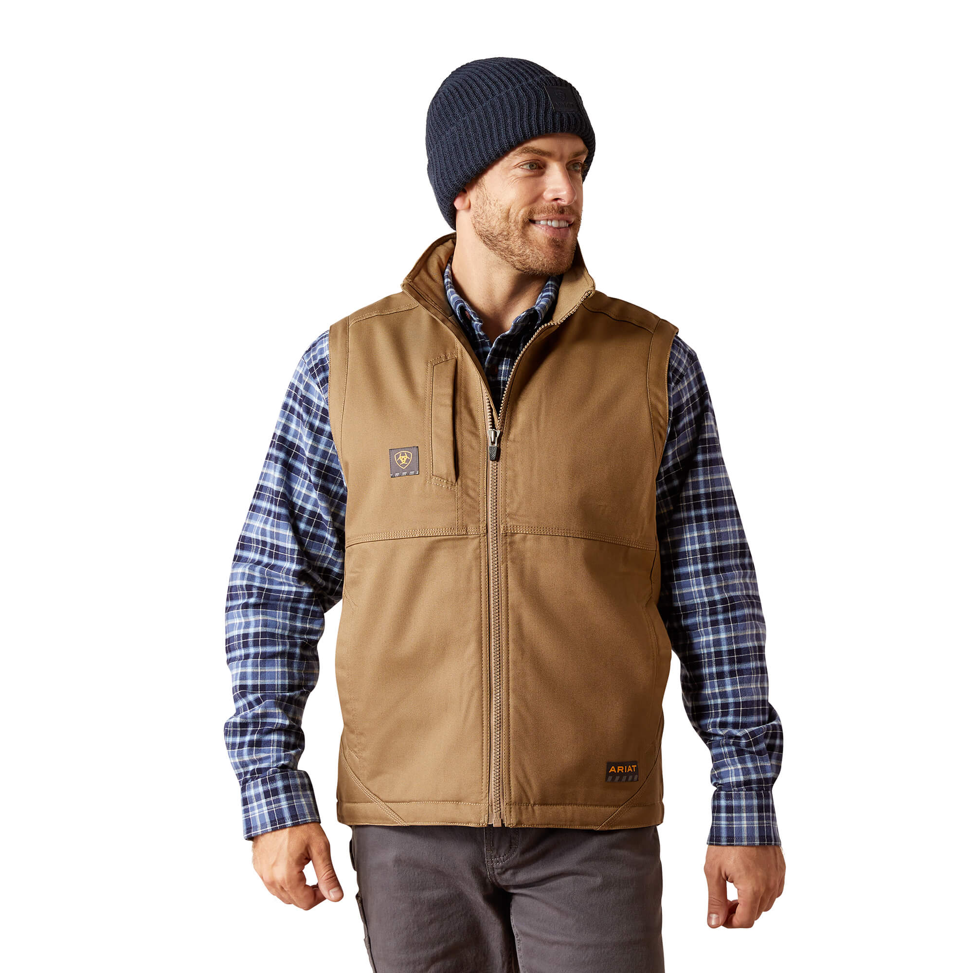 Ariat Khaki Rebar DuraCanvas Sherpa Vest