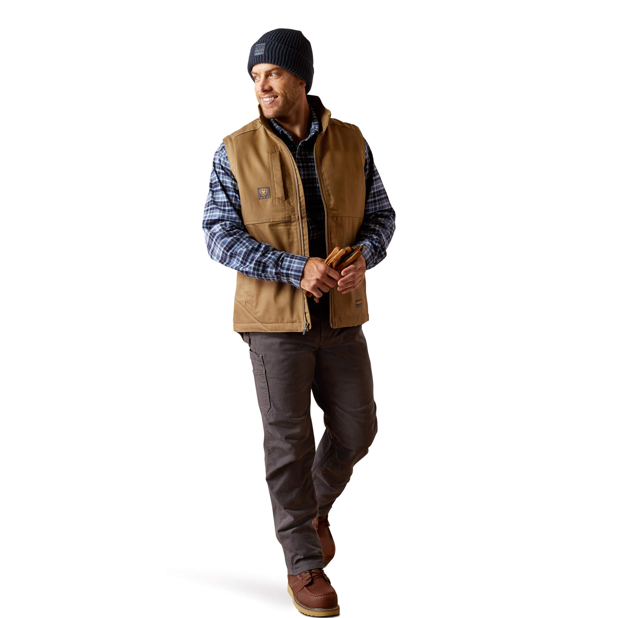 Ariat Khaki Rebar DuraCanvas Sherpa Vest