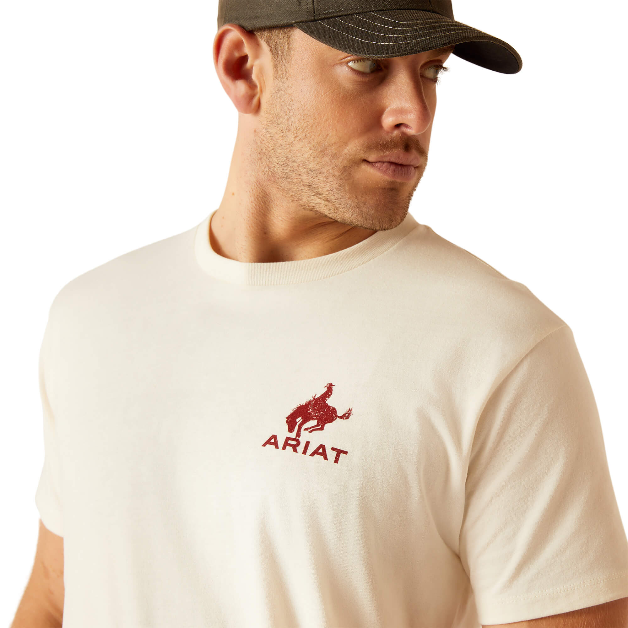 Ariat Off White Bronco Flag T-Shirt