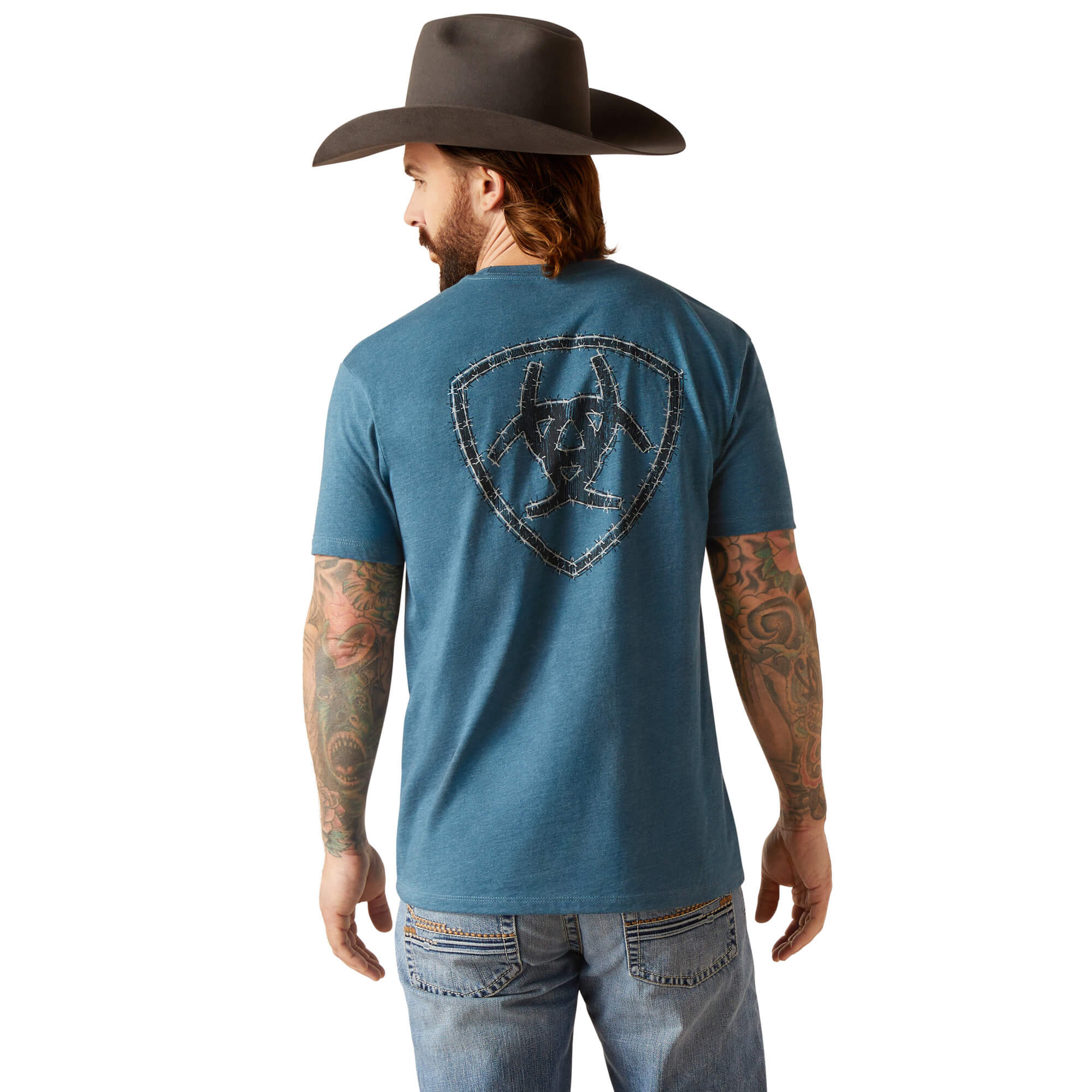 Ariat Steel Blue Heather Western Wire T-Shirt