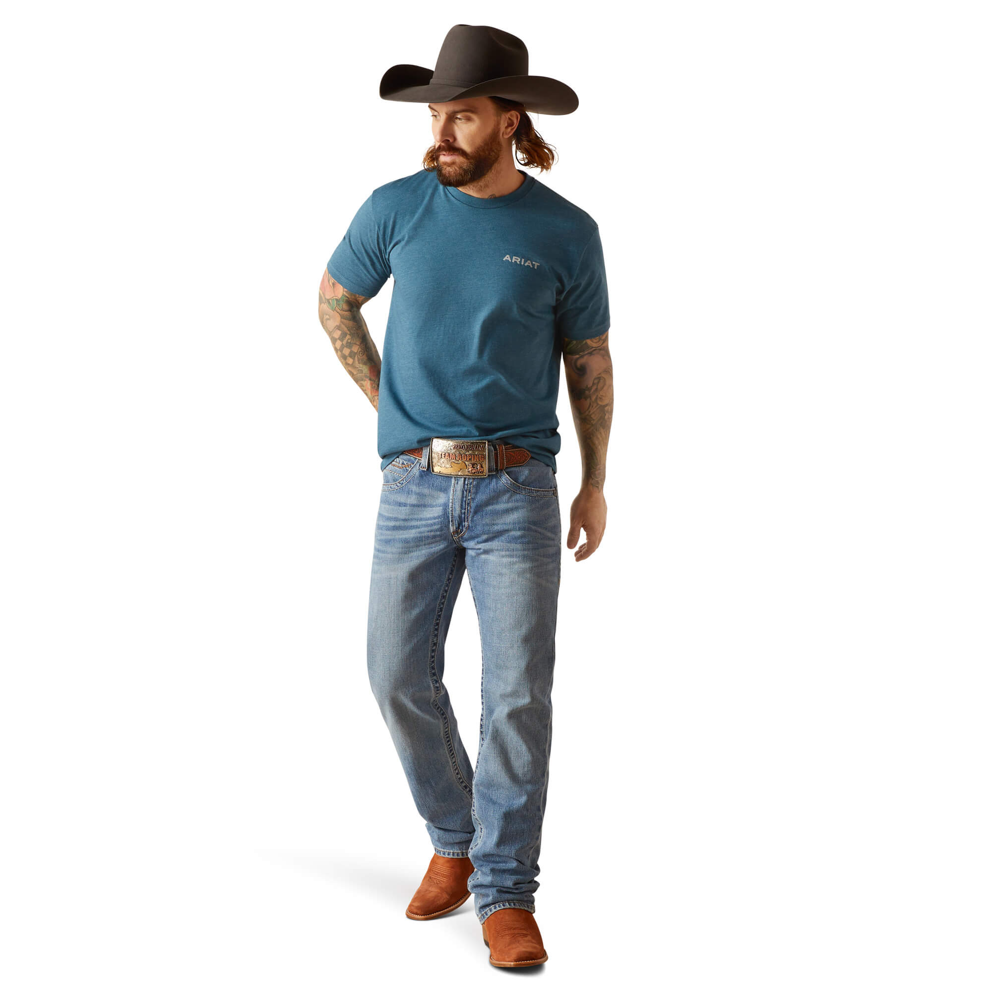 Ariat Steel Blue Heather Western Wire T-Shirt