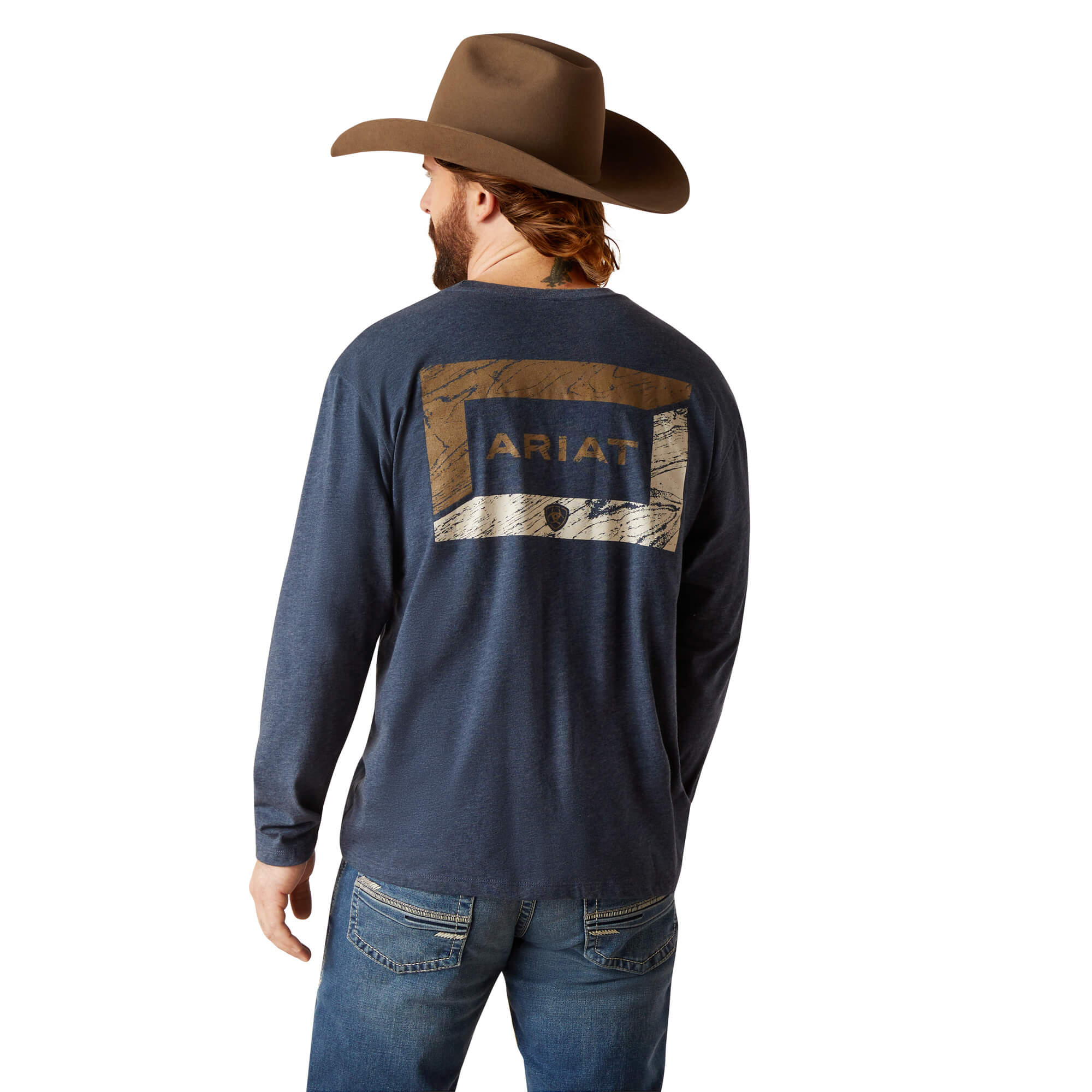 Ariat Navy Heather Veneeer Long Sleeve T-Shirt