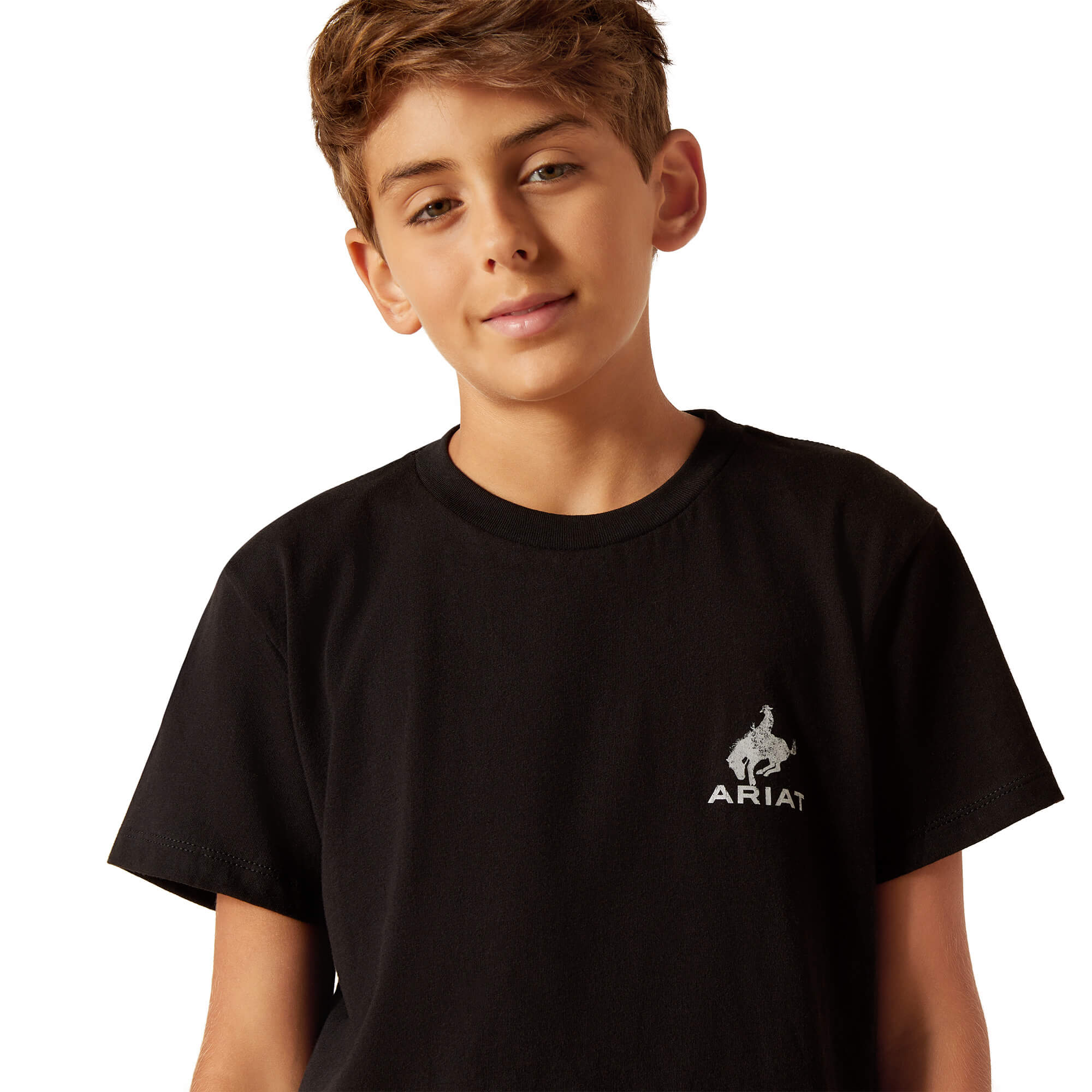 Ariat Kids Black Bronco Flag T Shirt