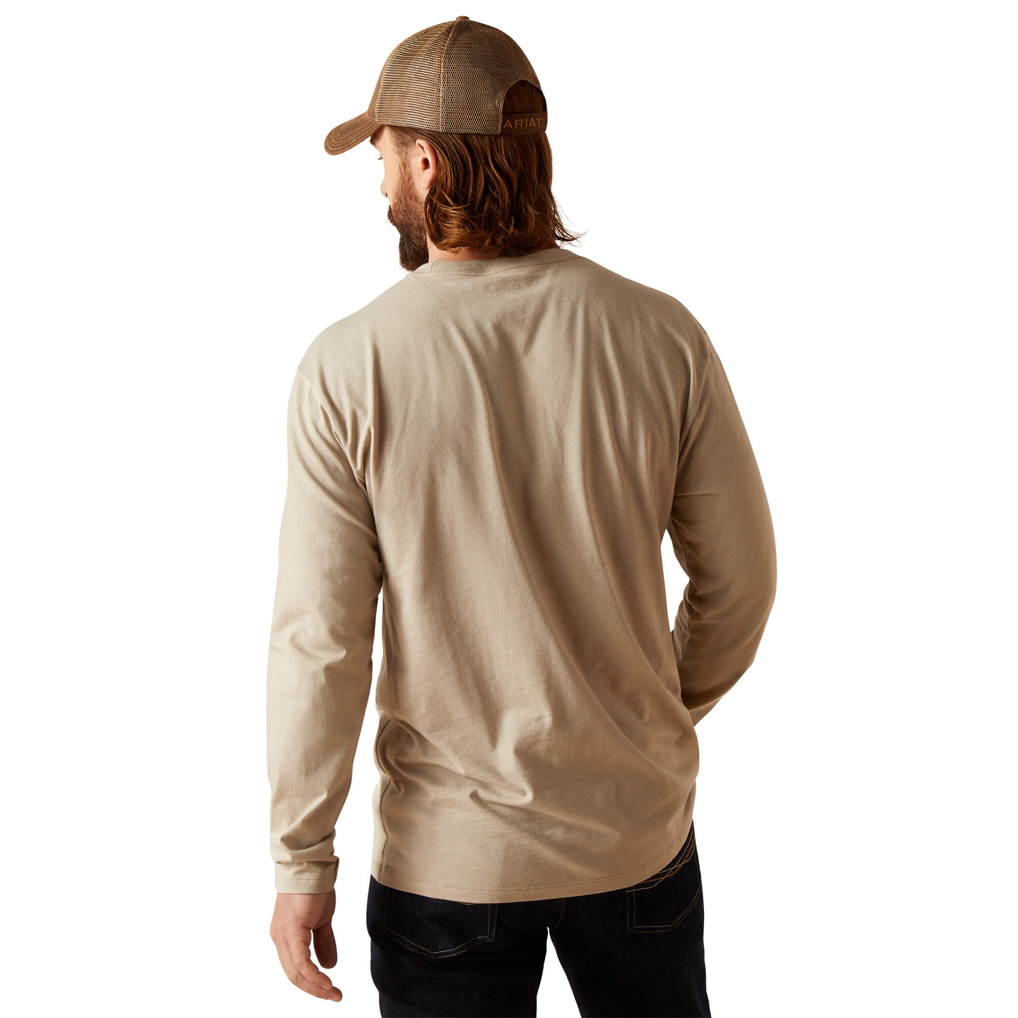 Ariat Khaki Heather Aztec Logo Long Sleeve T-Shirt