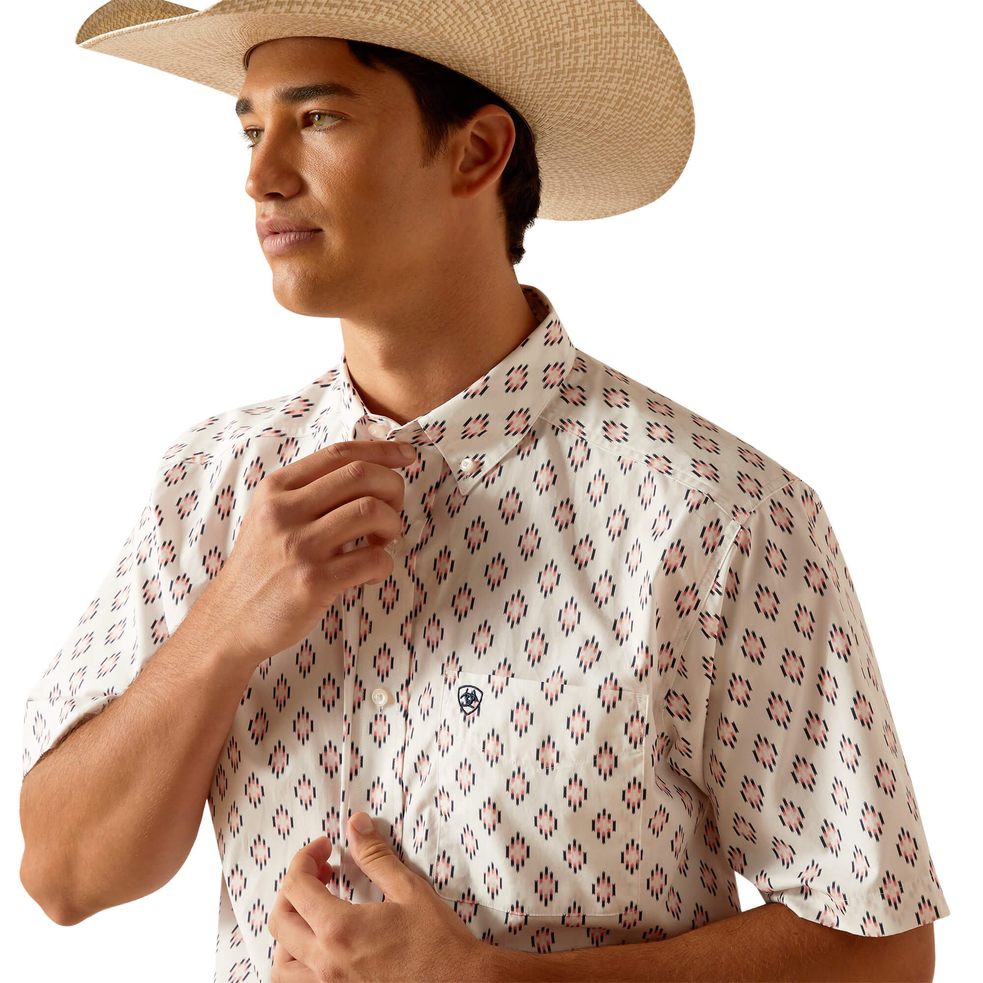 Ariat White Terrrance Classic Short Sleeve Shirt