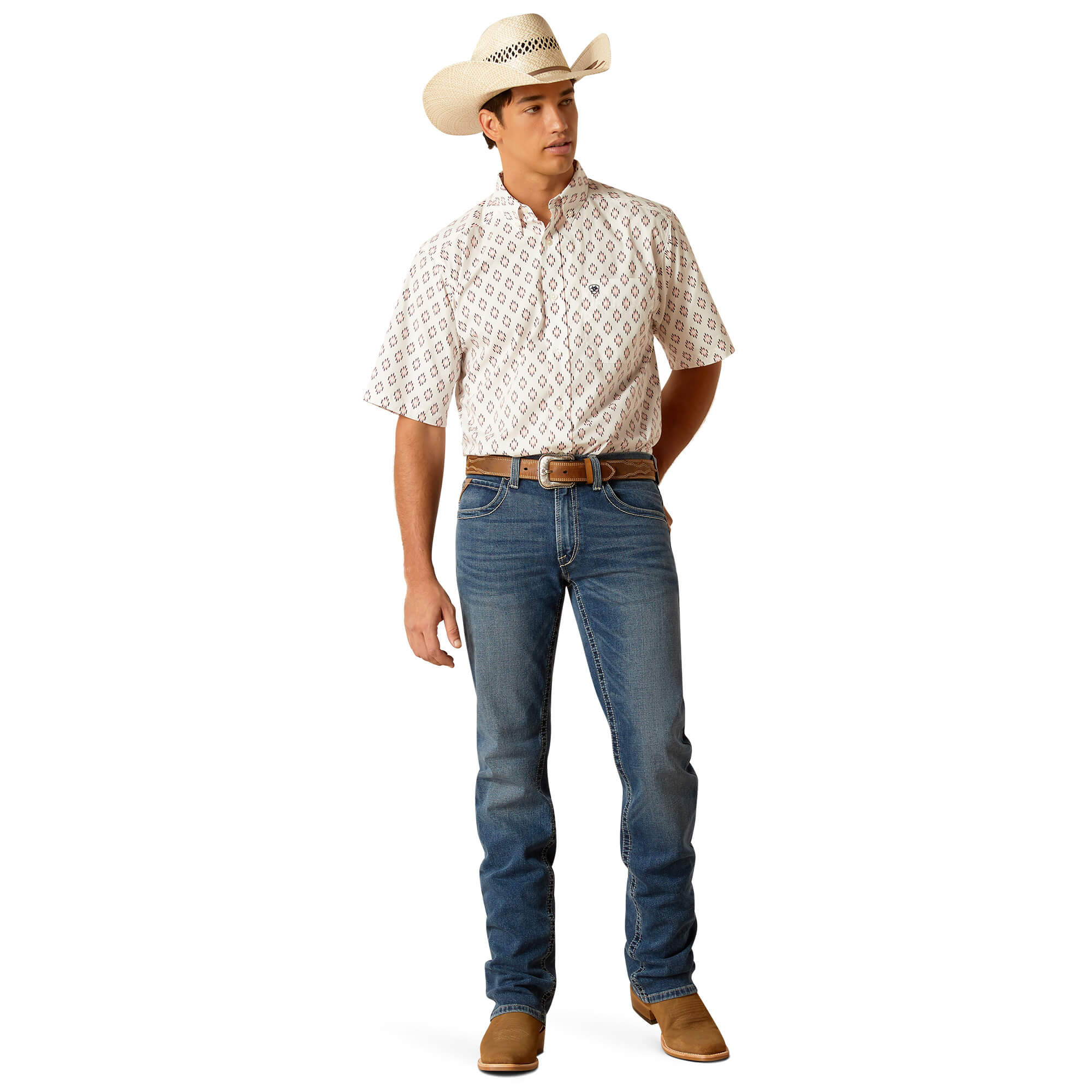 Ariat White Terrrance Classic Short Sleeve Shirt