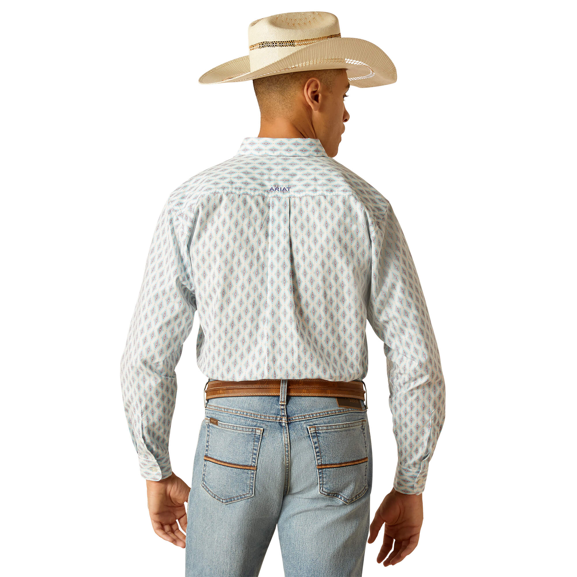 Ariat White Kendrick Fitted Long Sleeve Shirt