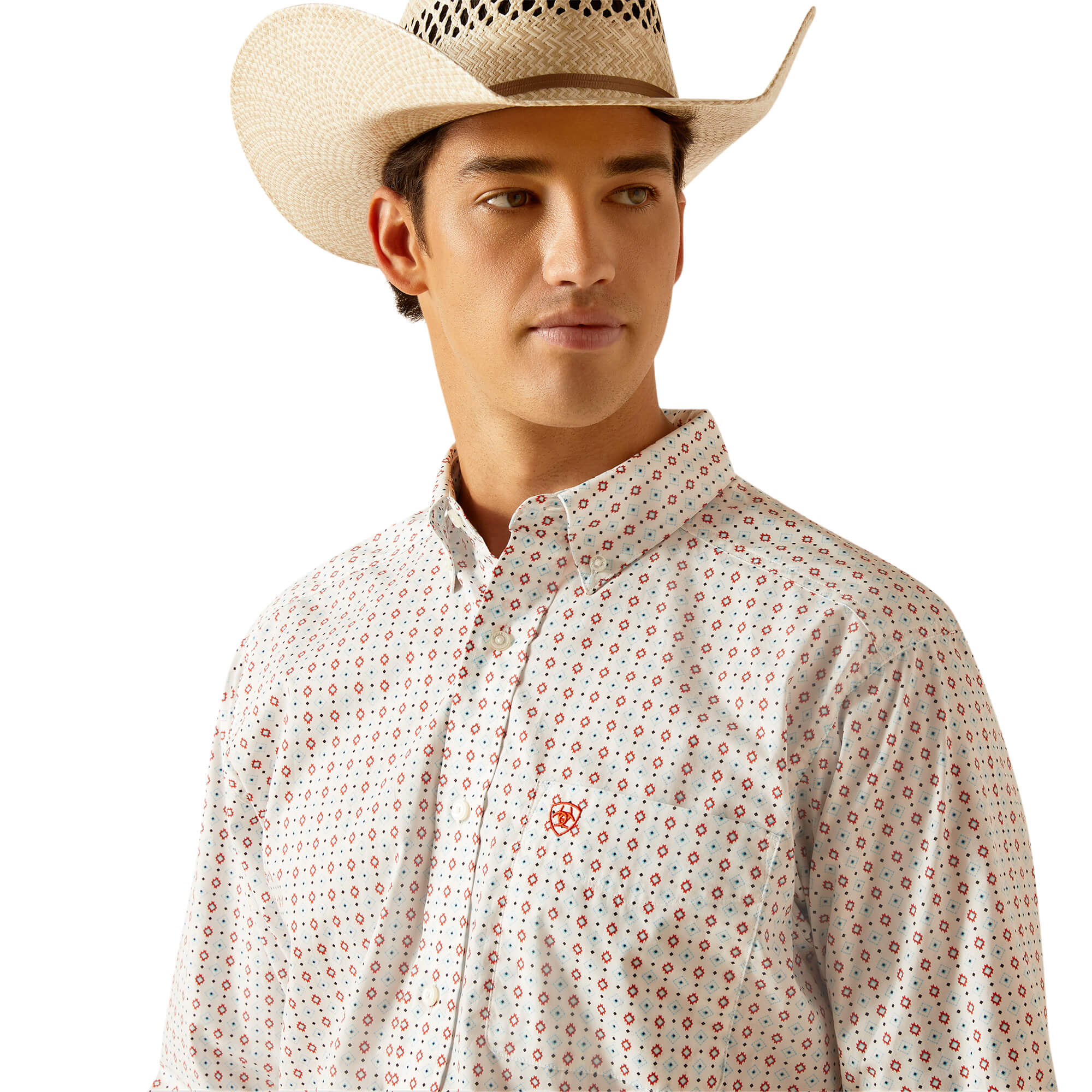 Ariat White Kade Classic Fit Long Sleeve Shirt