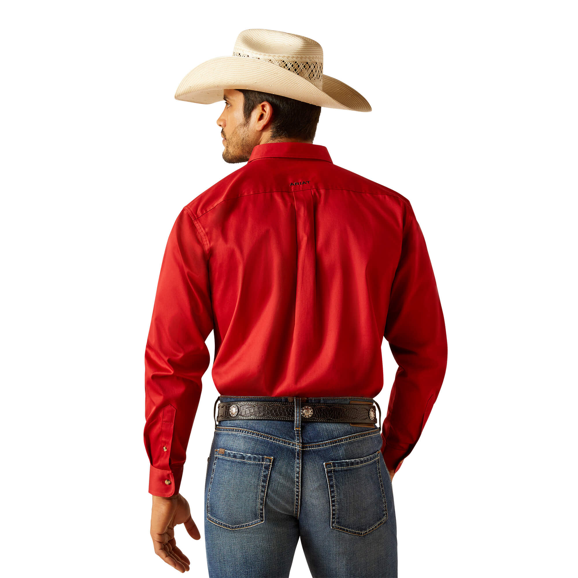 Ariat Red Team Logo Twill Classic Fit Long Sleeve Shirt