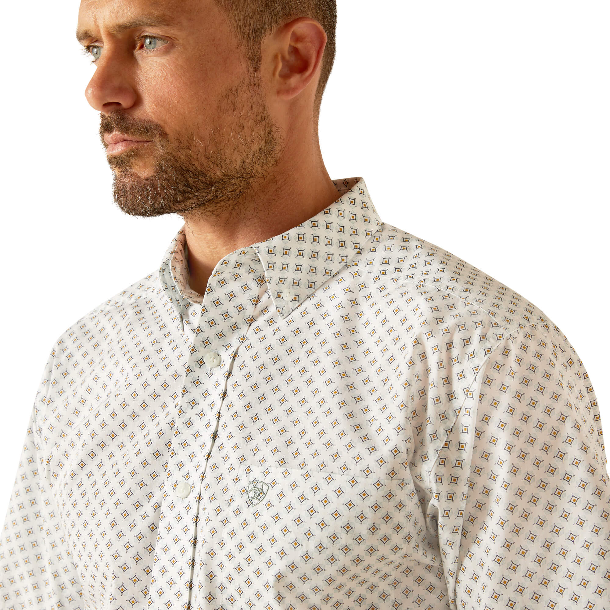 Ariat White Emre Fitted Short Sleeve Shirt