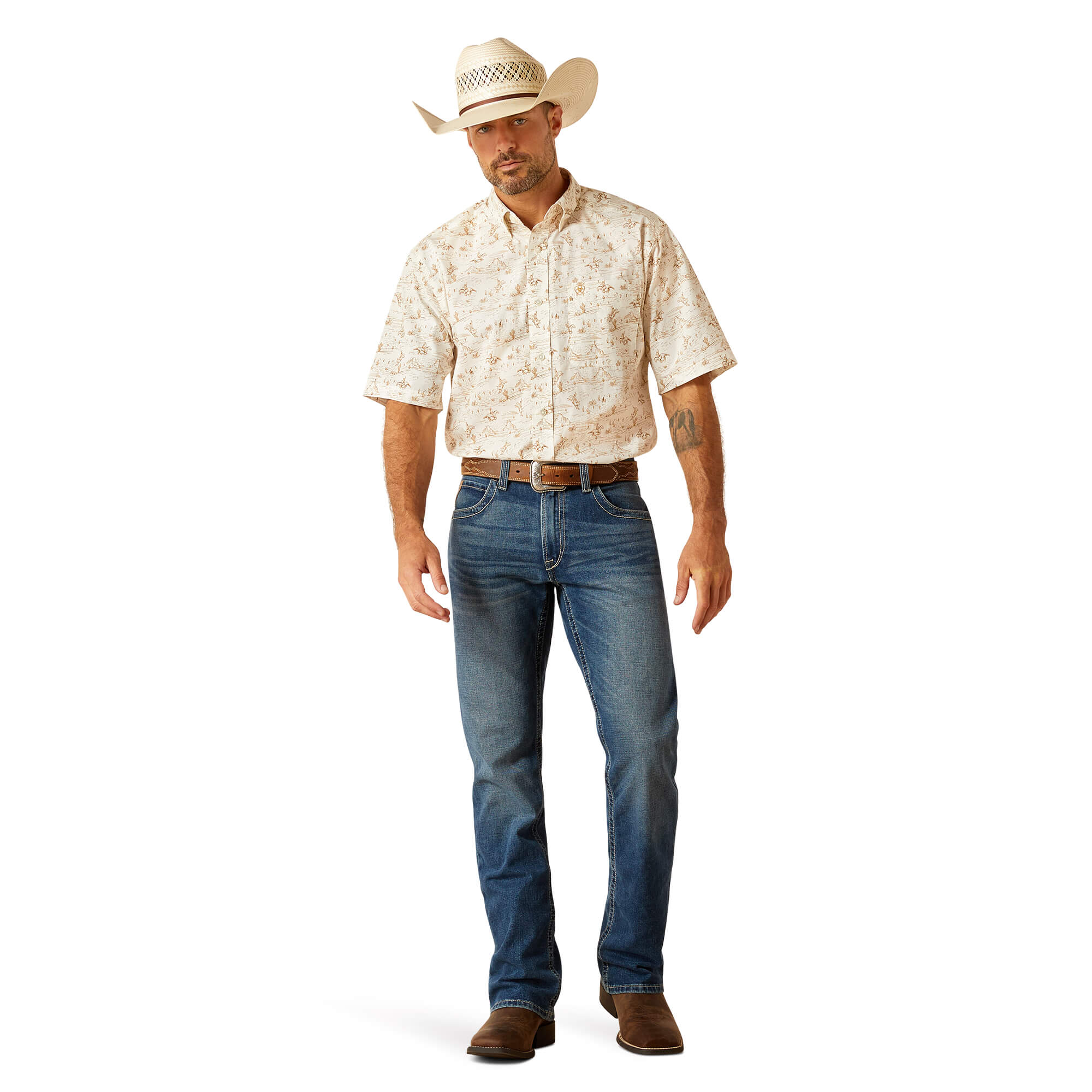 Ariat Tan Edison Classic Short Sleeve Shirt