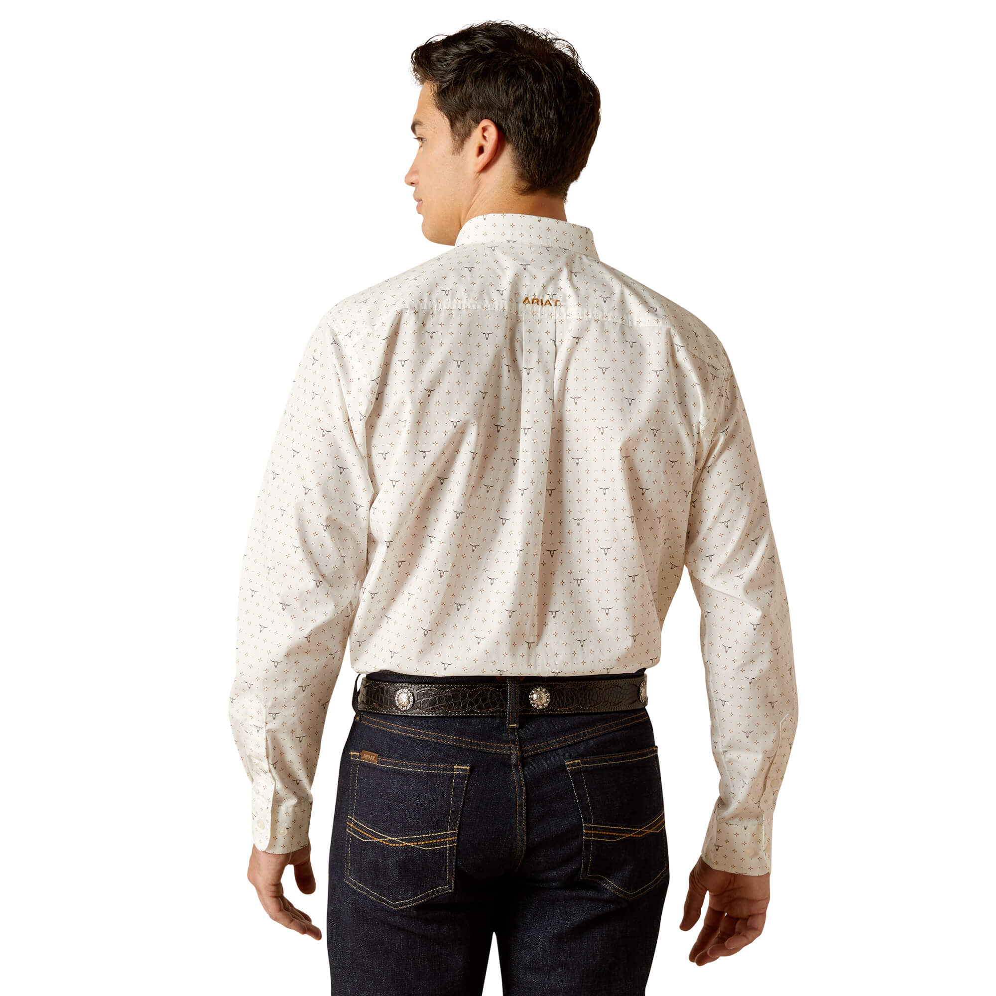 Ariat White Edmond Classic Fit Long Sleeve Shirt