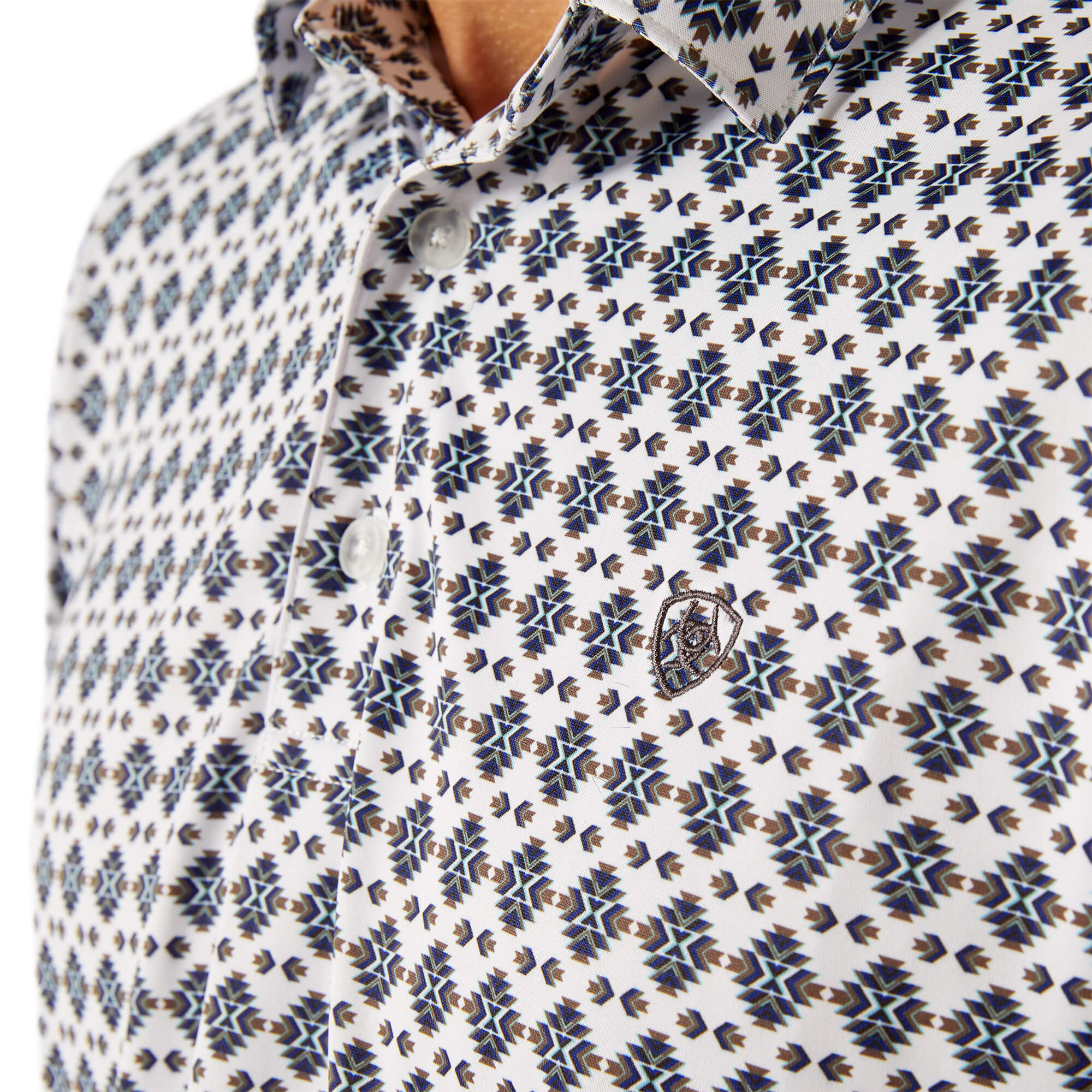 Ariat White All Over Print Polo