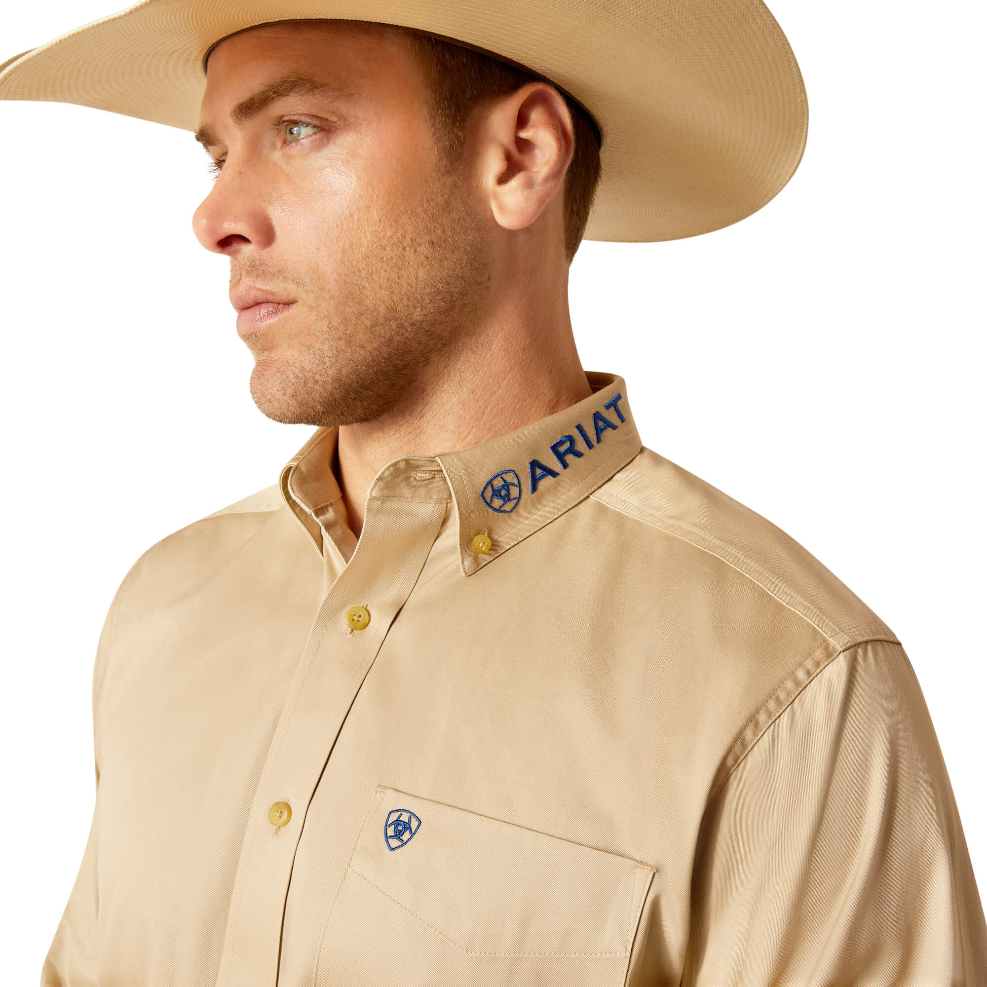 Ariat Khaki Team Logo Twill Classic Fit Long Sleeve Shirt