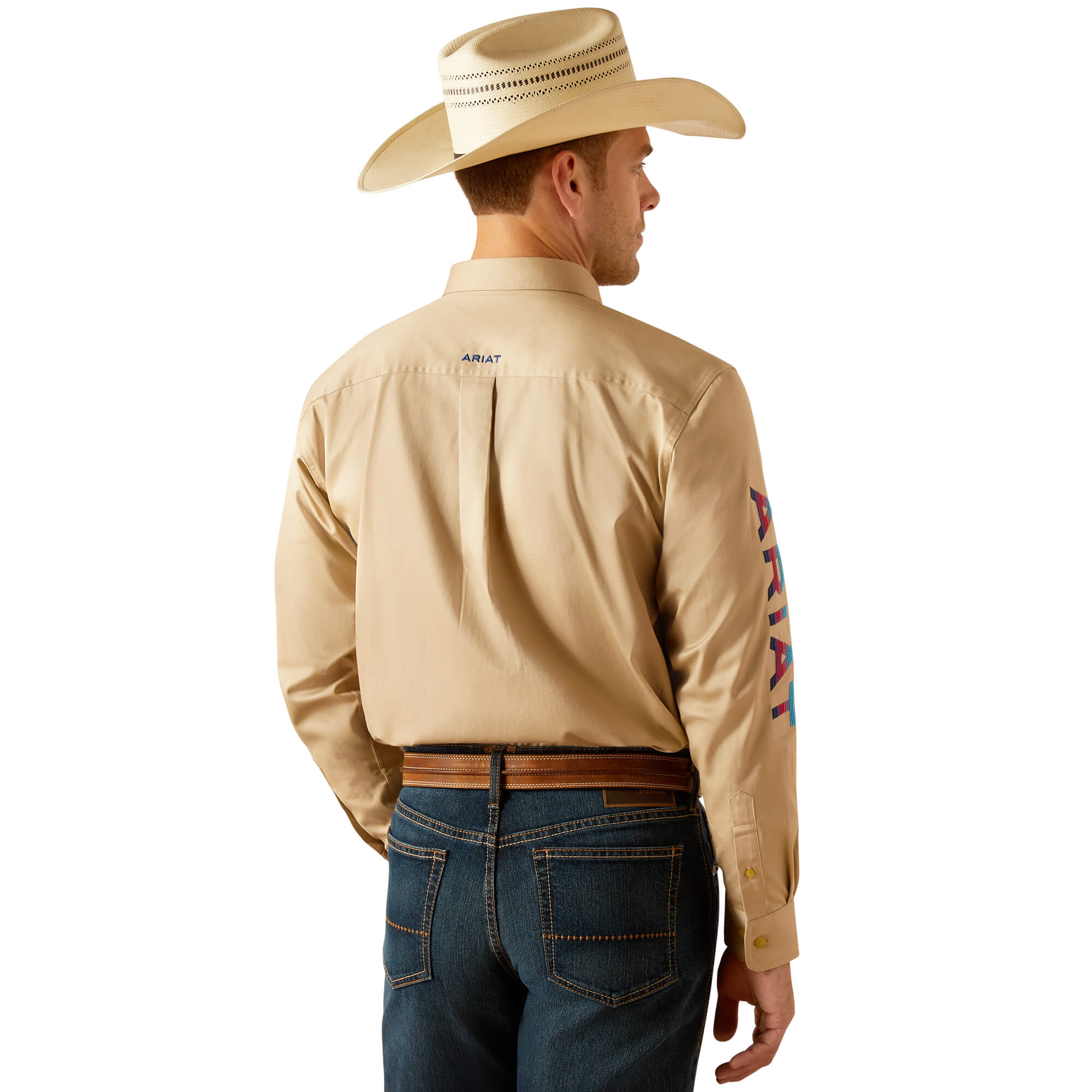 Ariat Khaki Team Logo Twill Classic Fit Long Sleeve Shirt