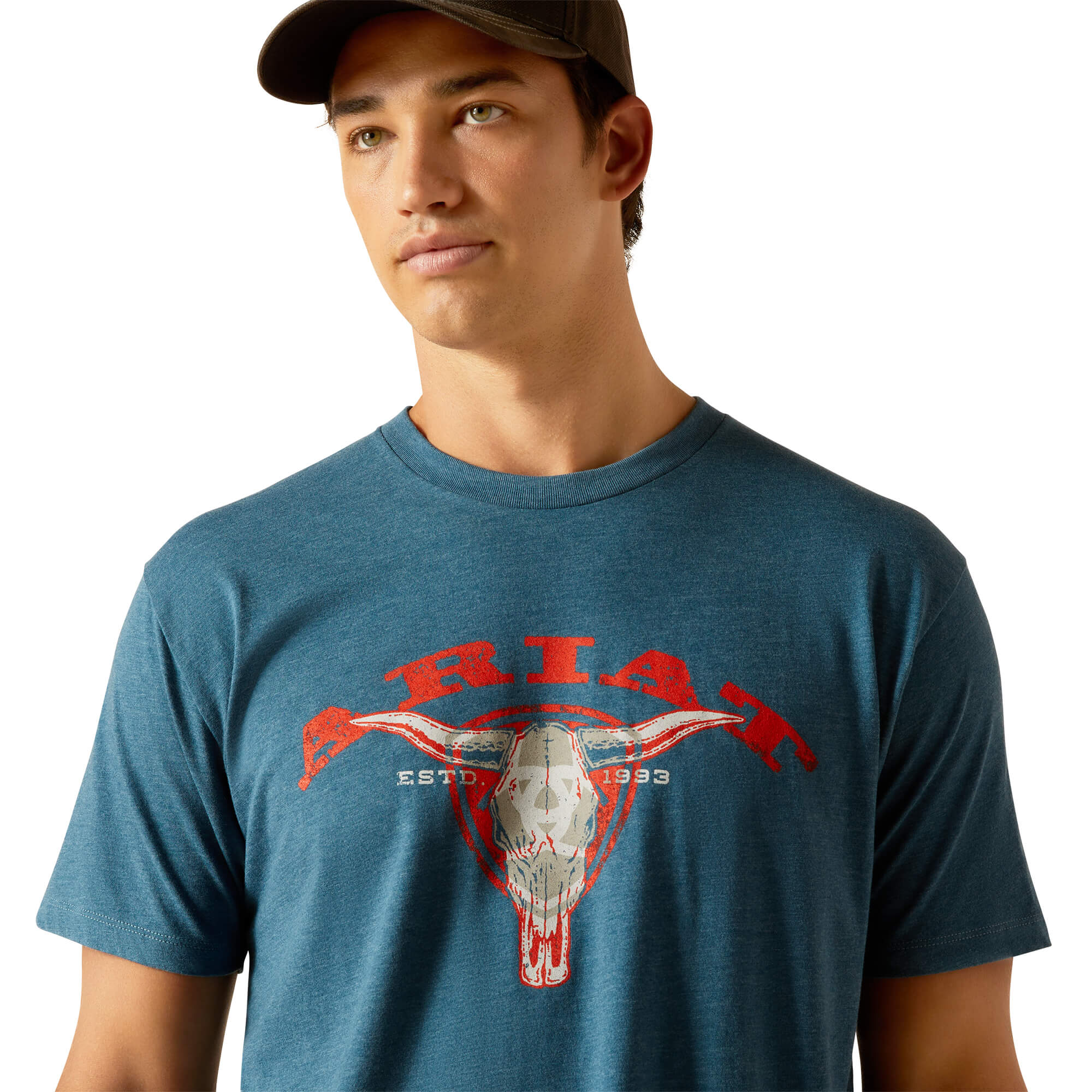 Ariat Steel Blue Heather Abilene Skull T-Shirt