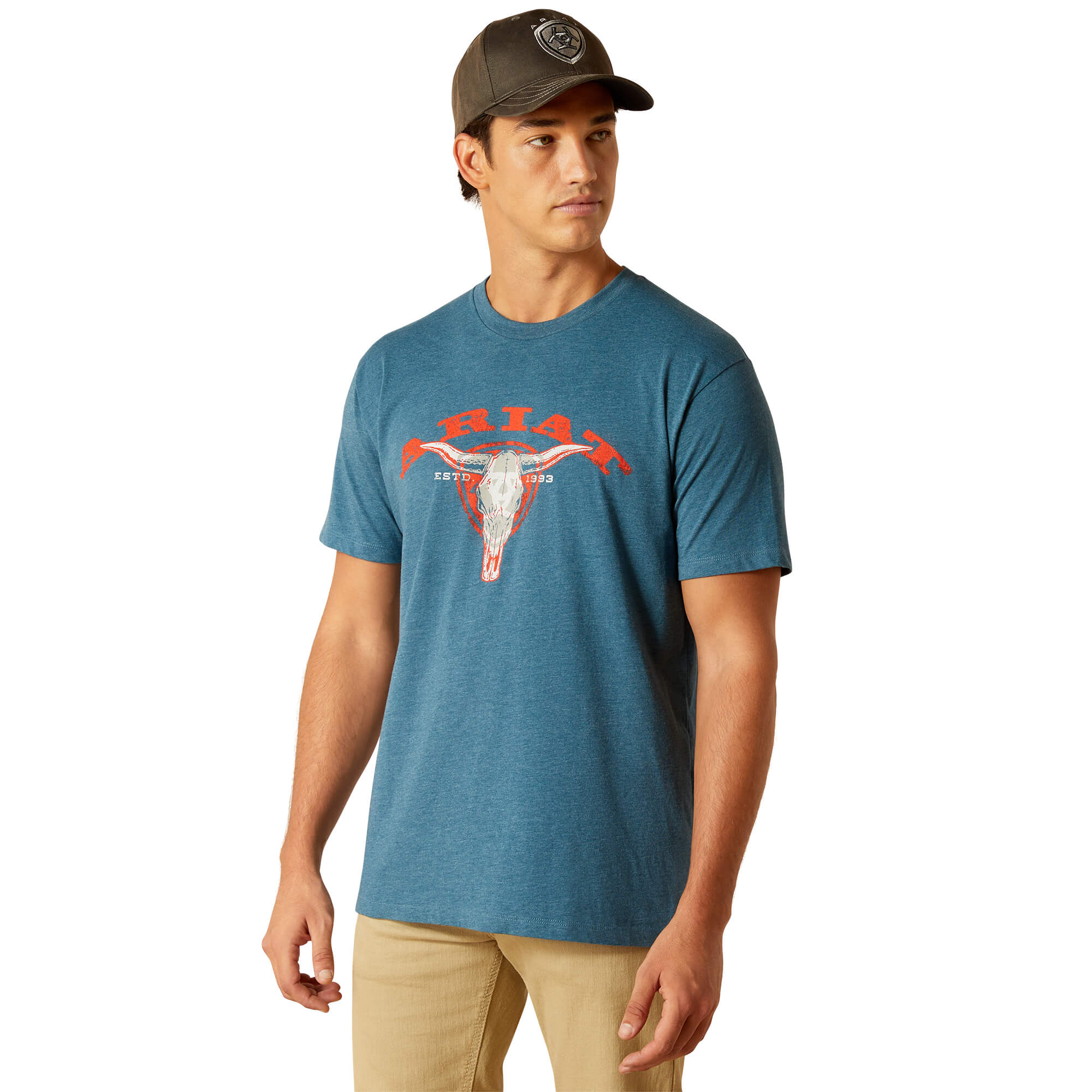 Ariat Steel Blue Heather Abilene Skull T-Shirt