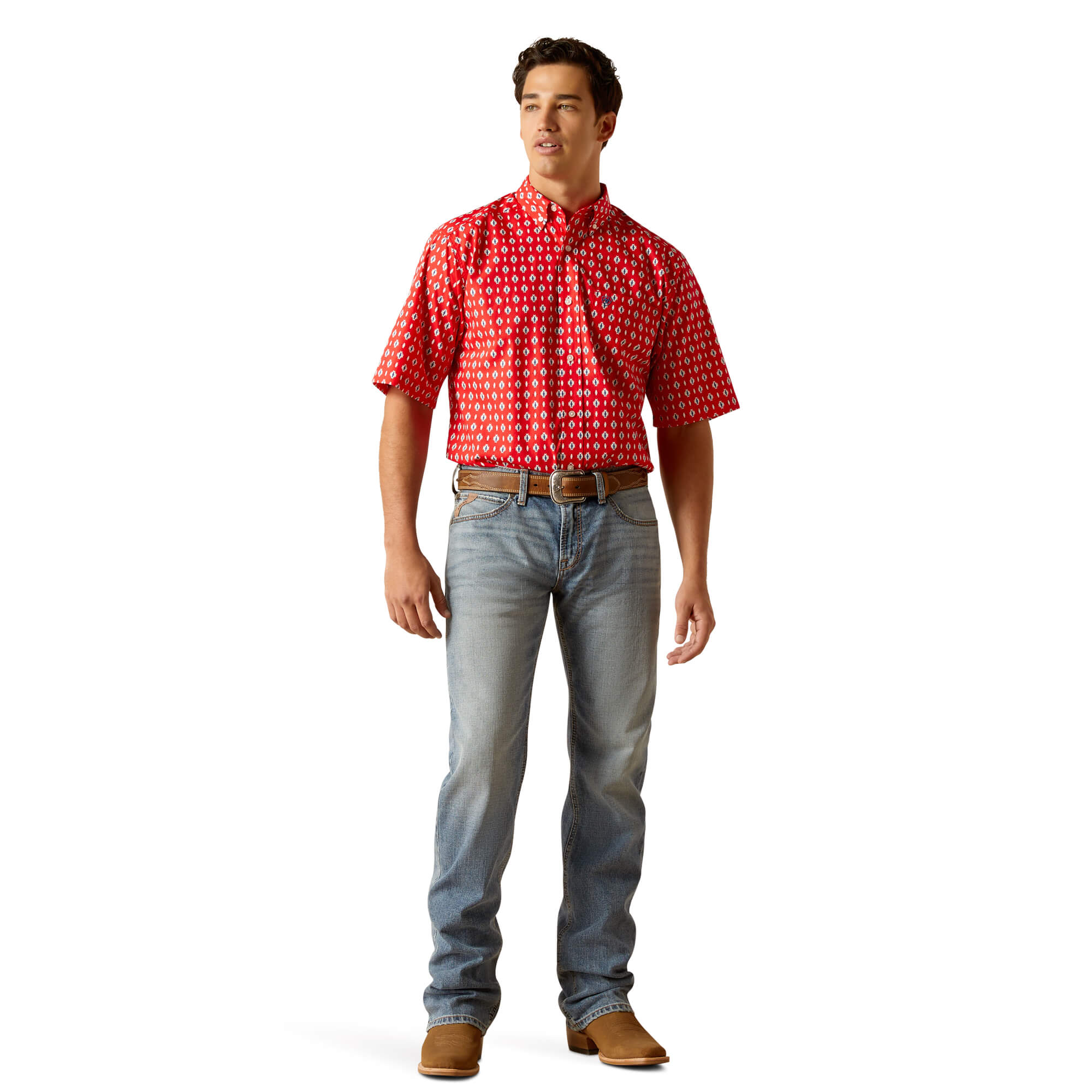 Ariat Beacon Red Decker Classic Short Sleeve Shirt