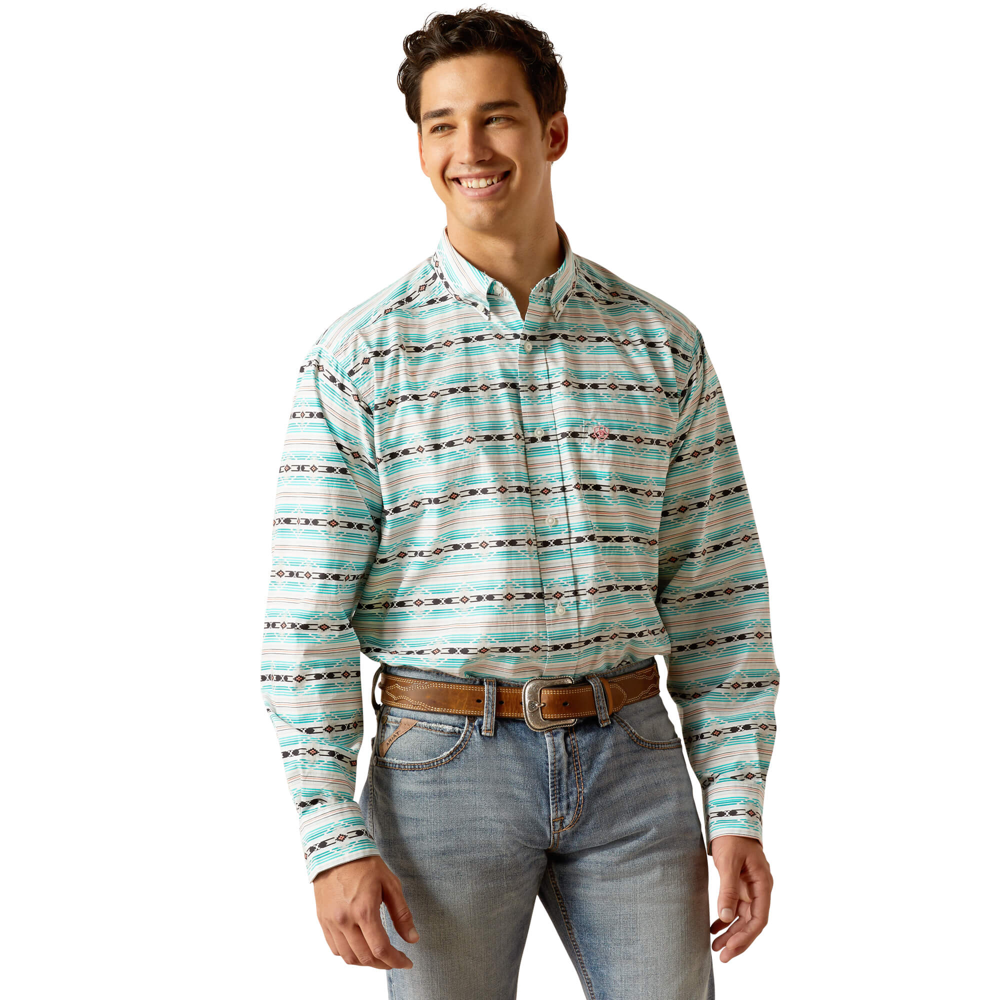 Ariat Ice Green Jefferson Classic Fit Long Sleeve Shirt