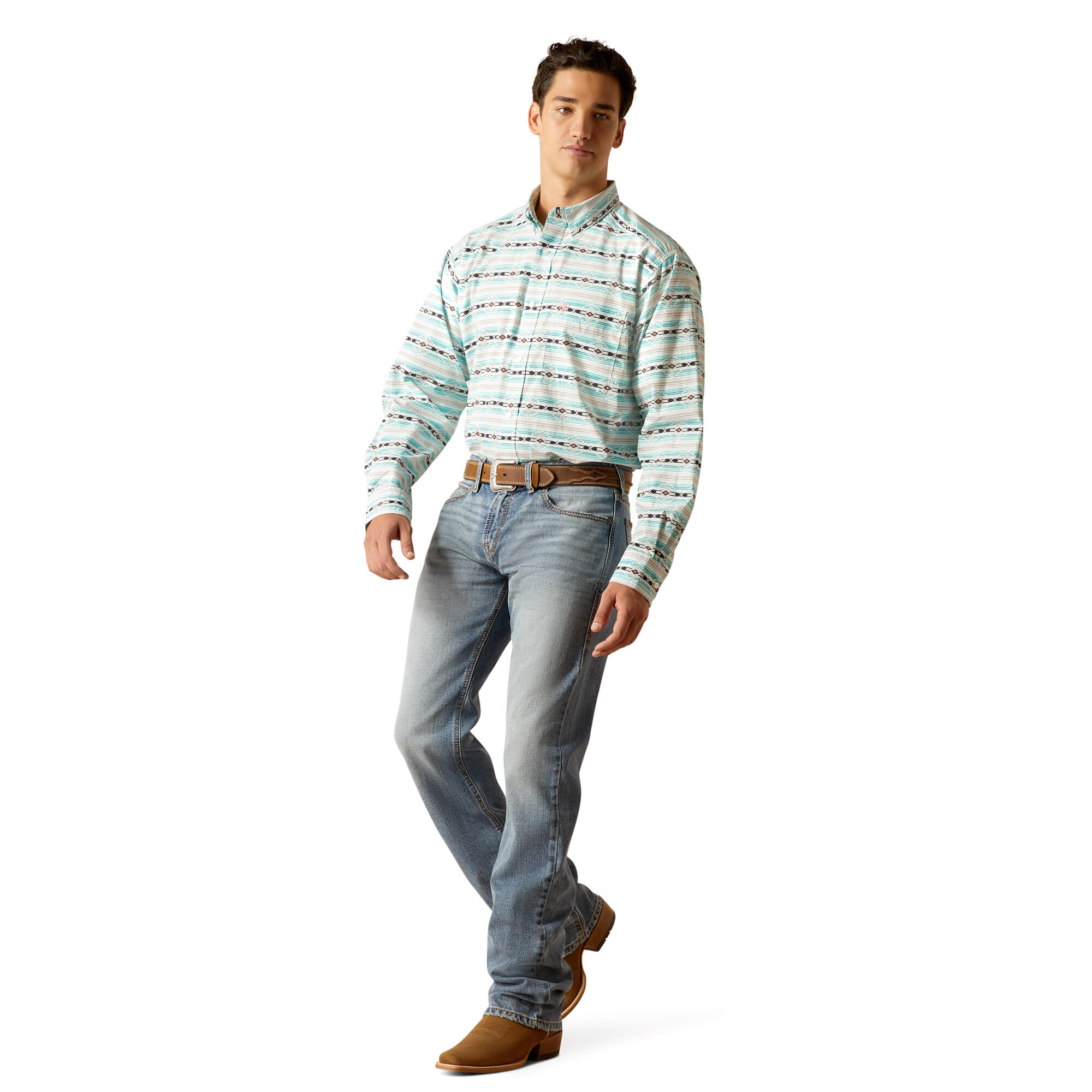 Ariat Ice Green Jefferson Classic Fit Long Sleeve Shirt