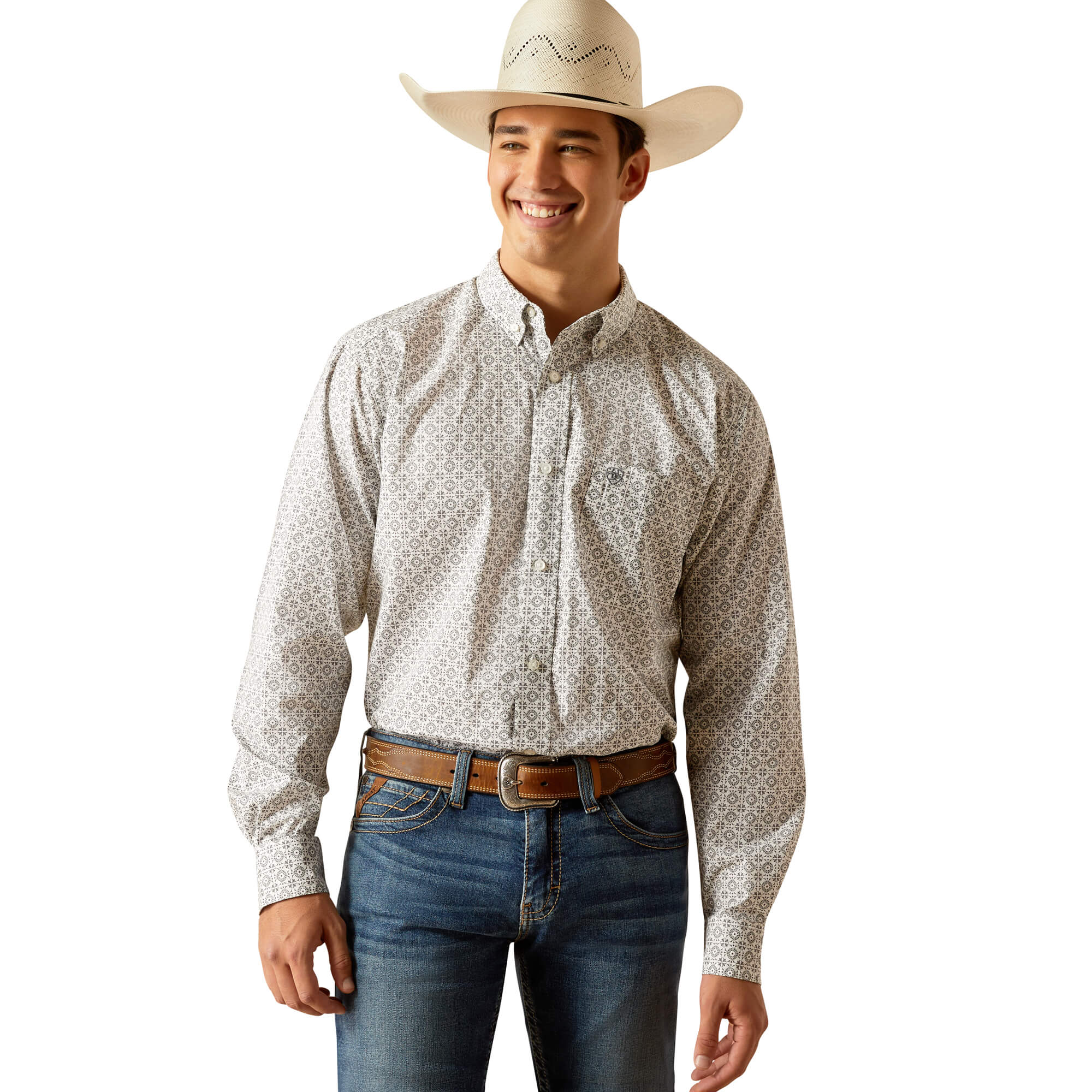 Ariat Grey Jimmy Fitted Long Sleeve Shirt