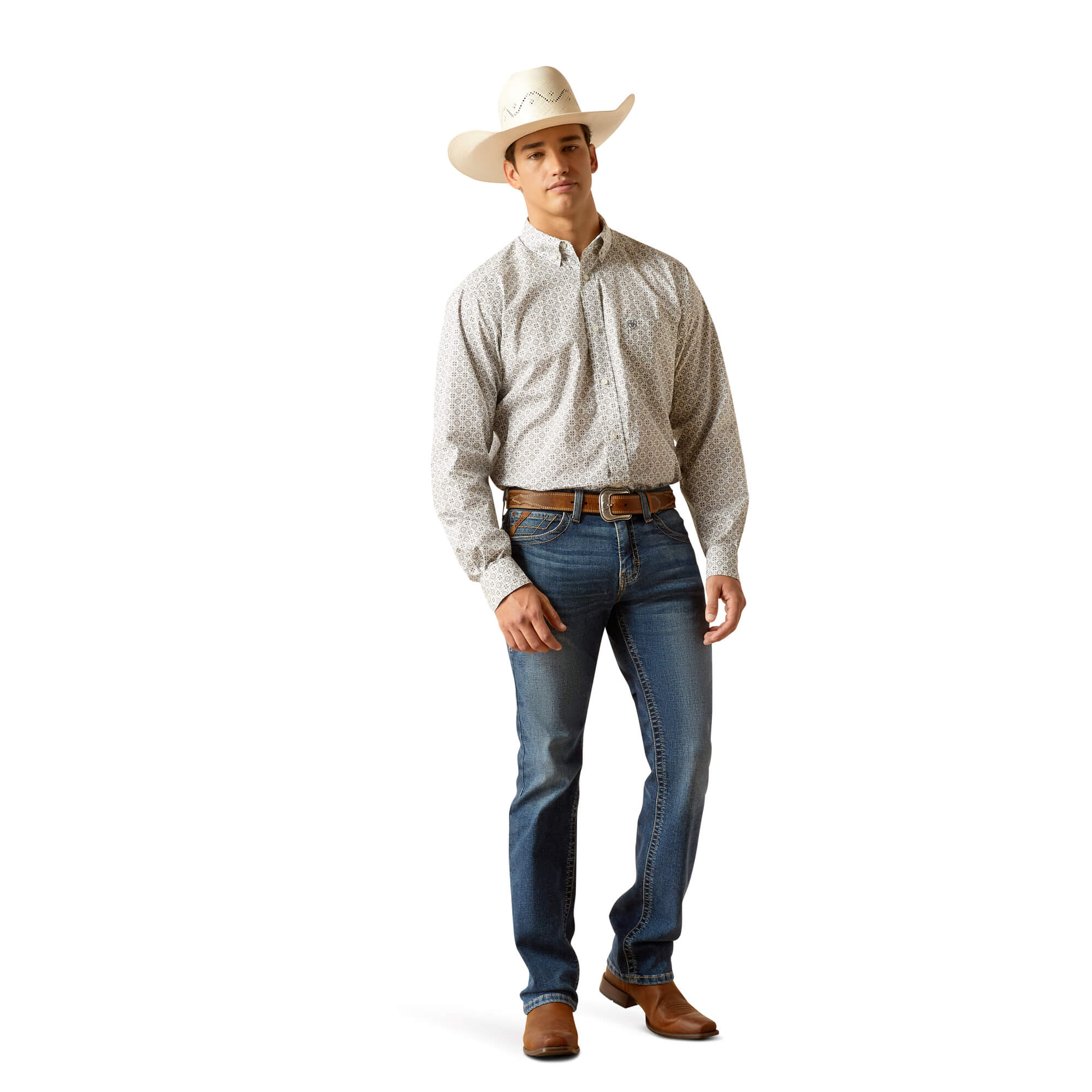 Ariat Grey Jimmy Fitted Long Sleeve Shirt