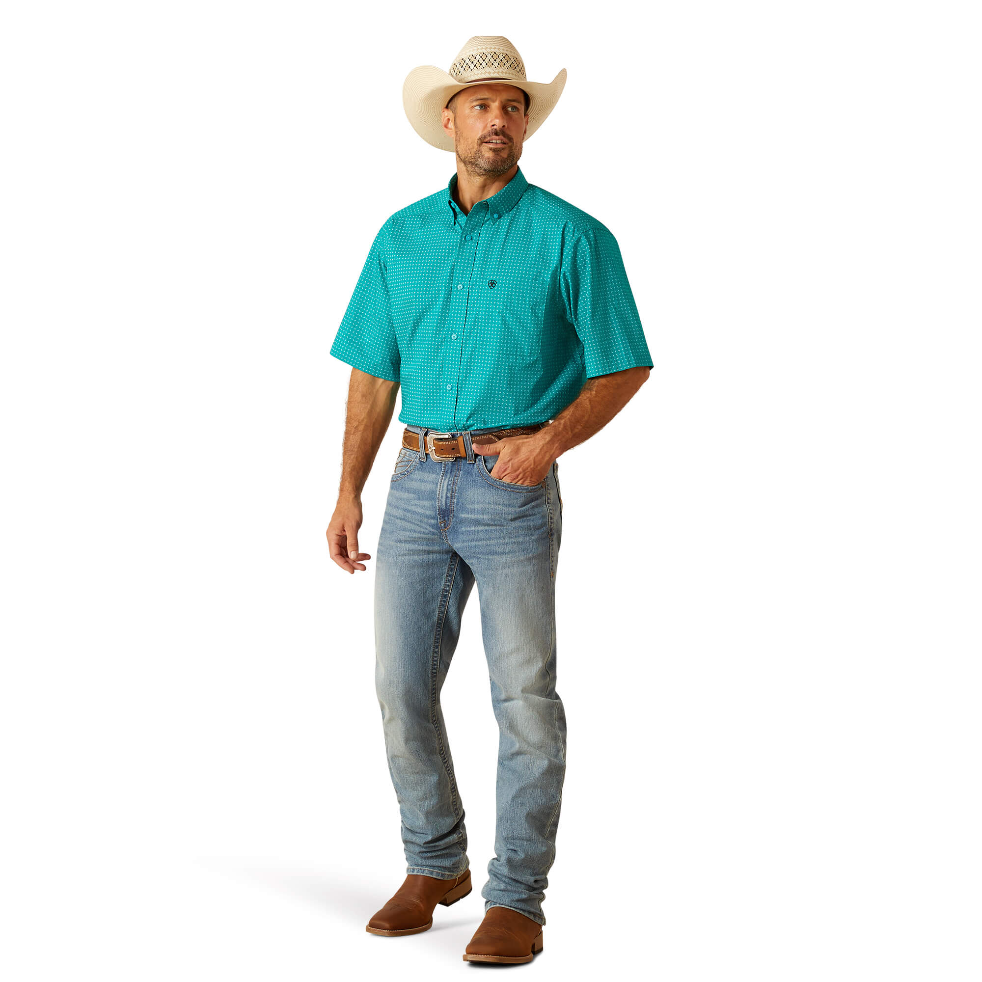 Ariat Turquoise Judd Classic Short Sleeve Shirt