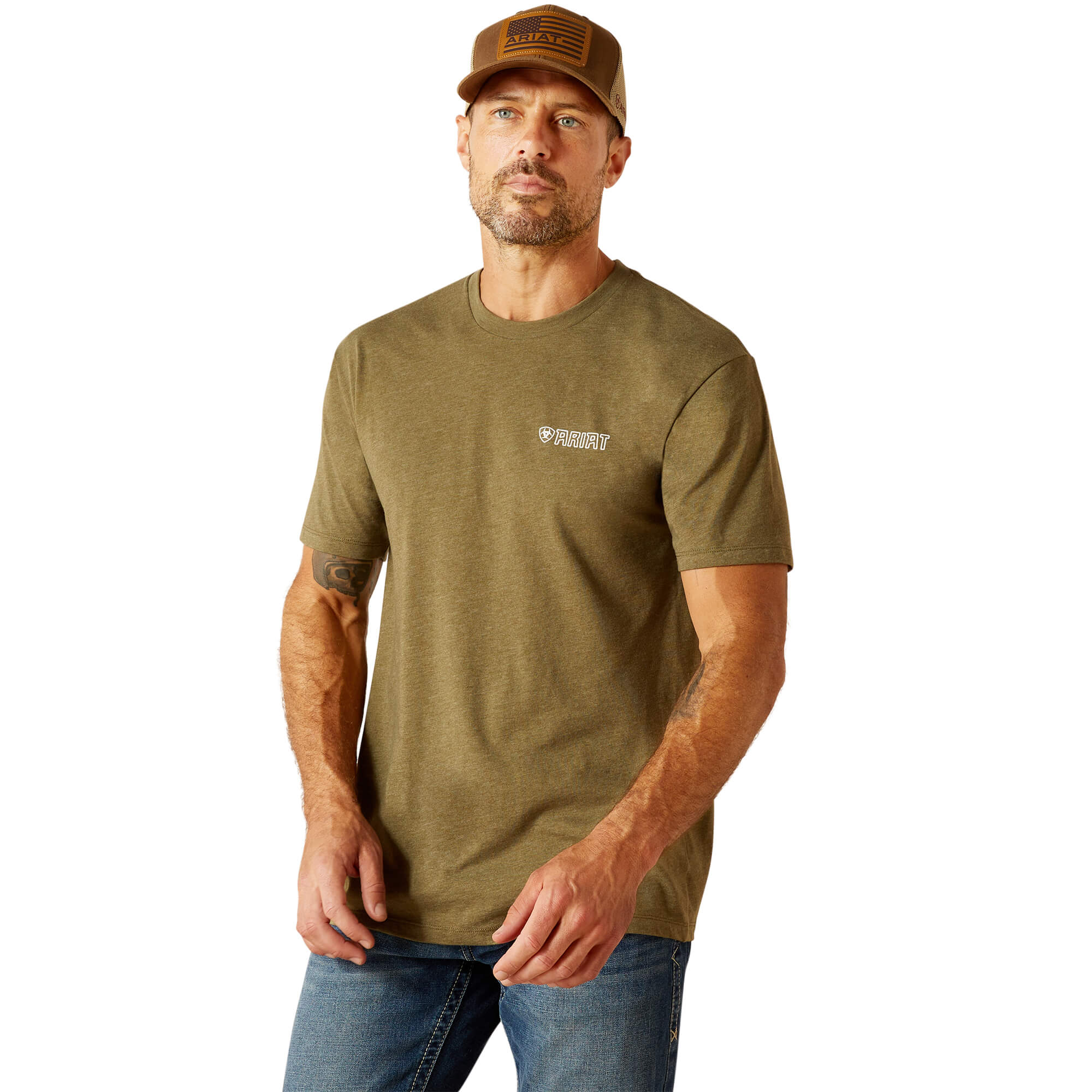 Ariat Military Heather Outline Wing T-Shirt