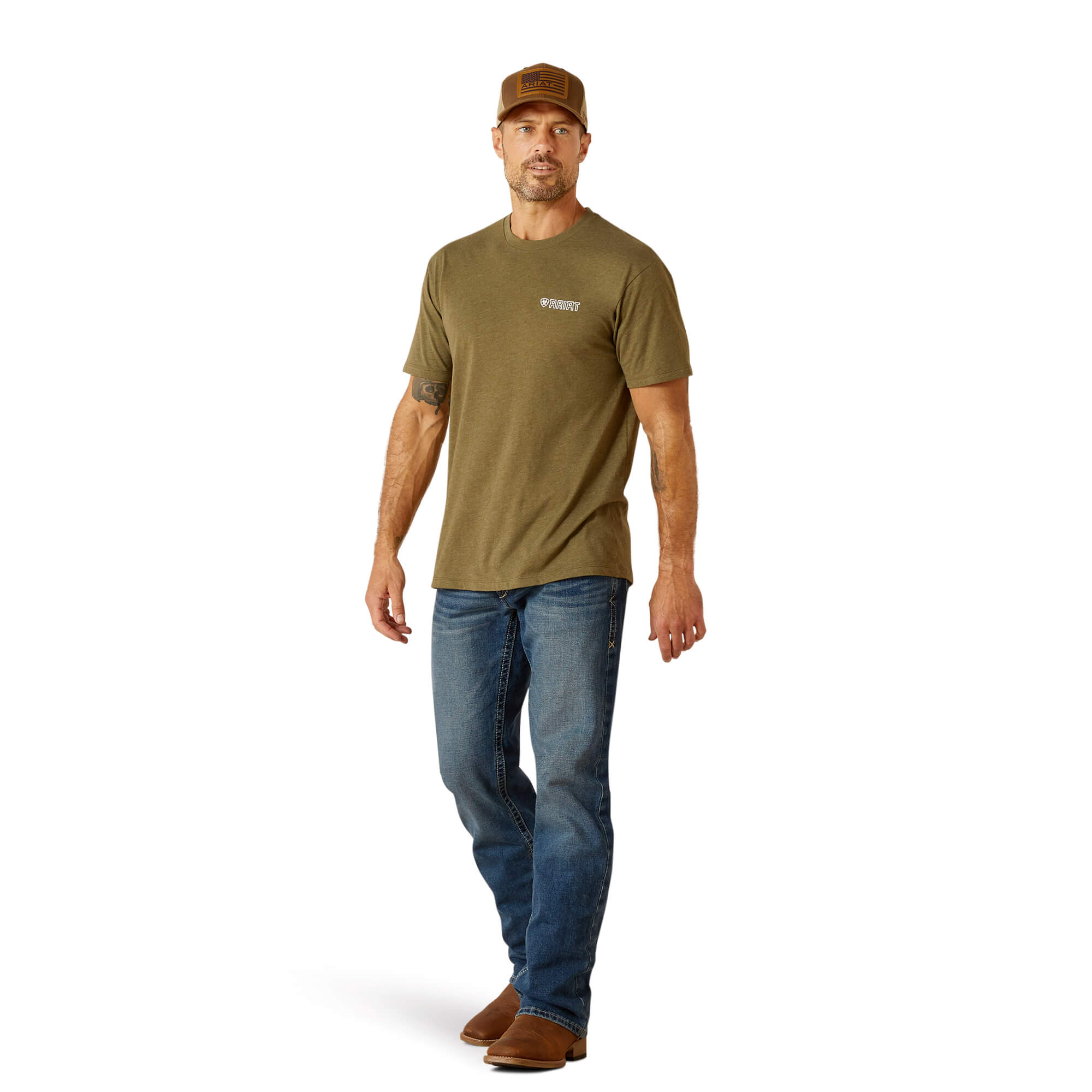 Ariat Military Heather Outline Wing T-Shirt