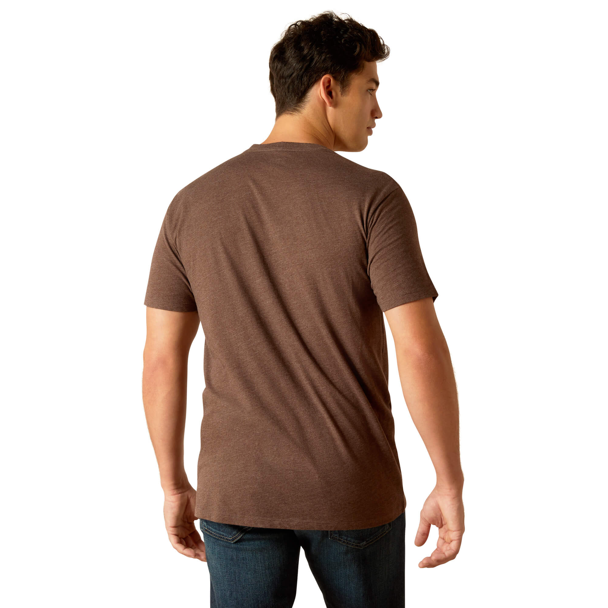 Ariat Brown Heather Logo Landscape Flag T-Shirt