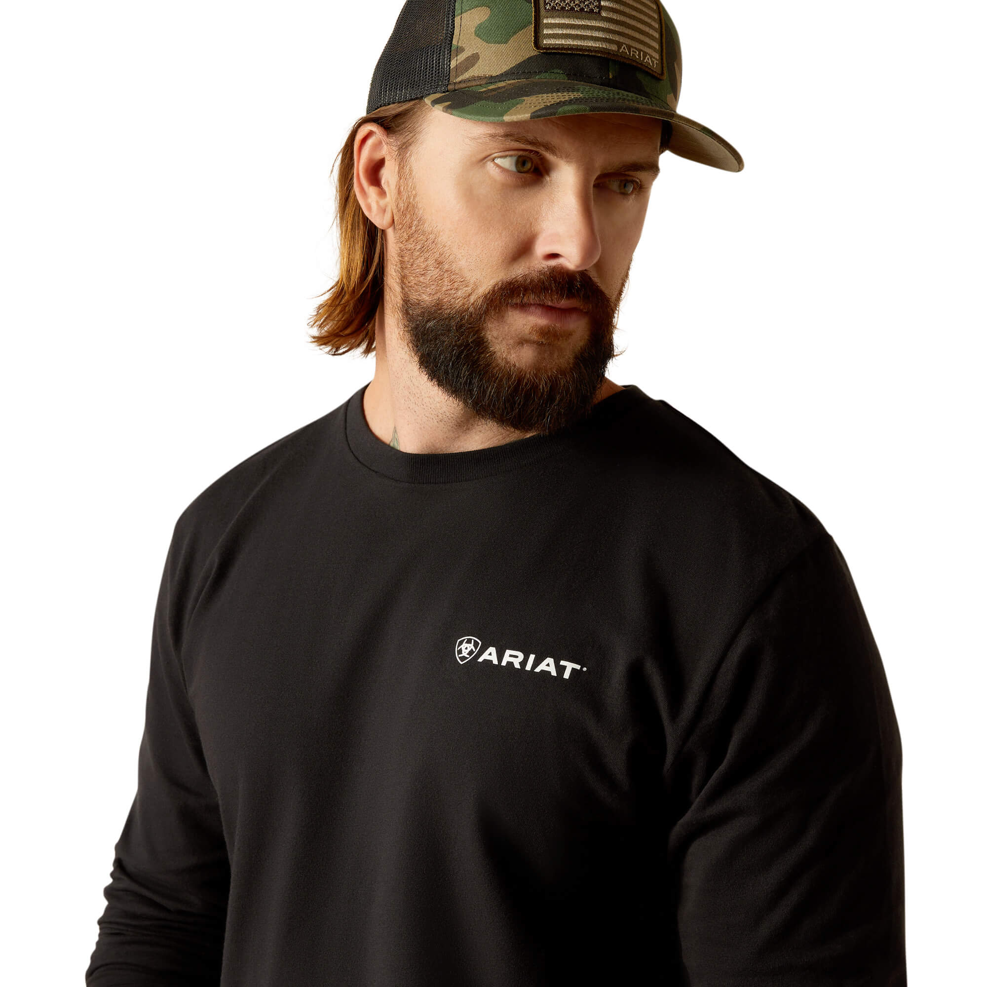 Ariat Black Camo Shield Long Sleeve T-Shirt