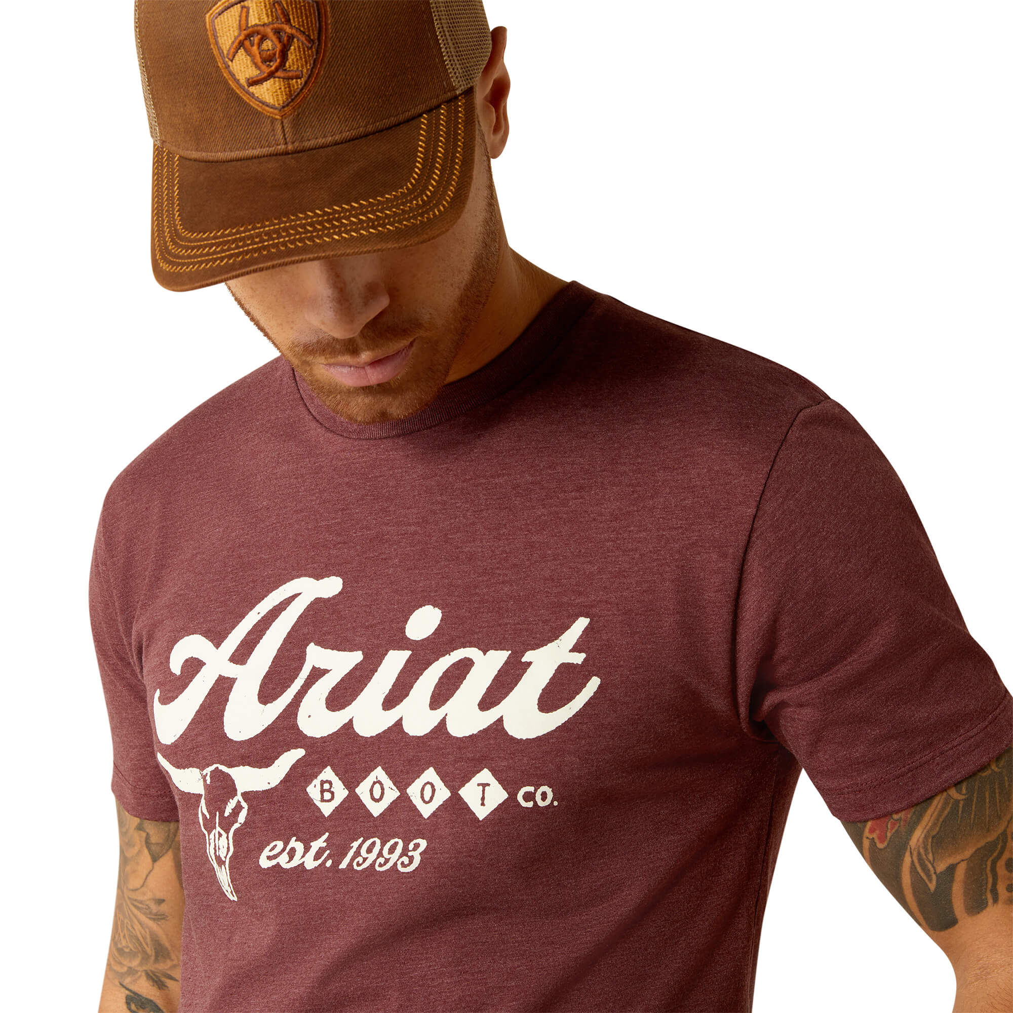 Ariat Maroon Heather Established Boot Co. T-Shirt