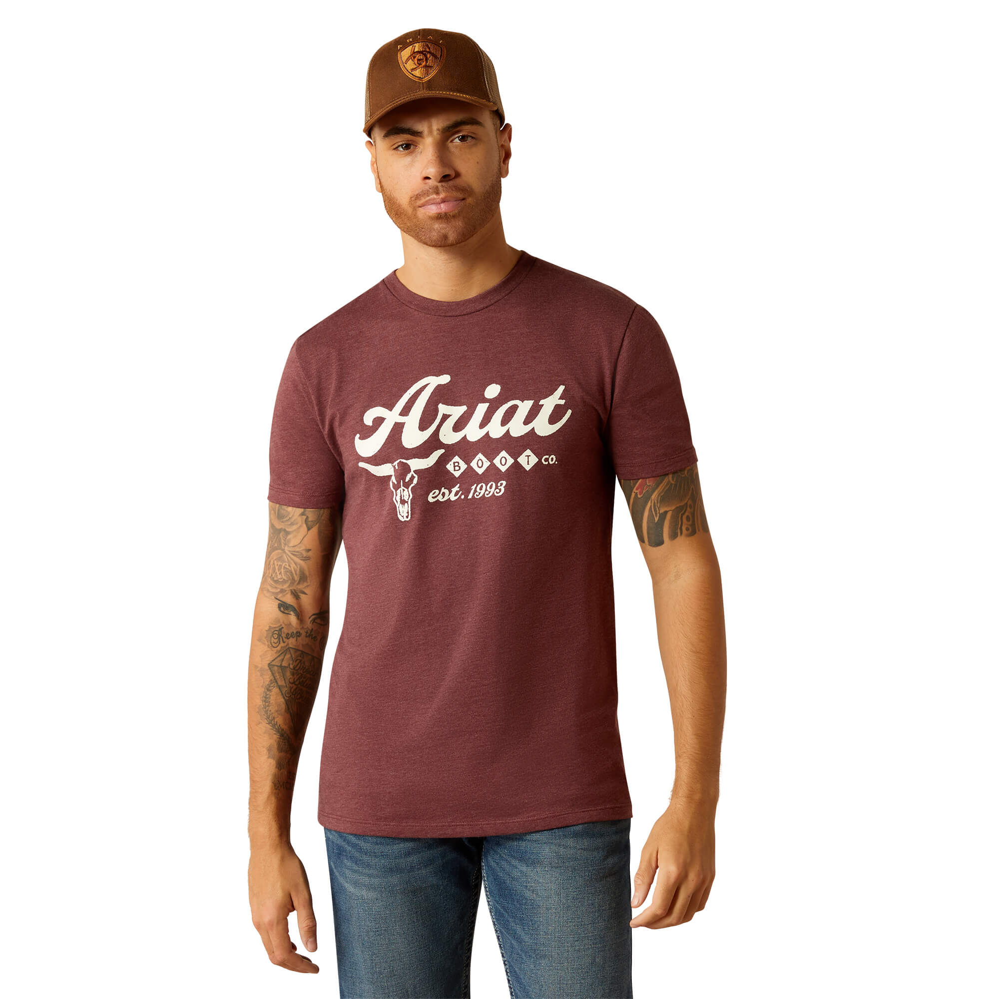 Ariat Maroon Heather Established Boot Co. T-Shirt