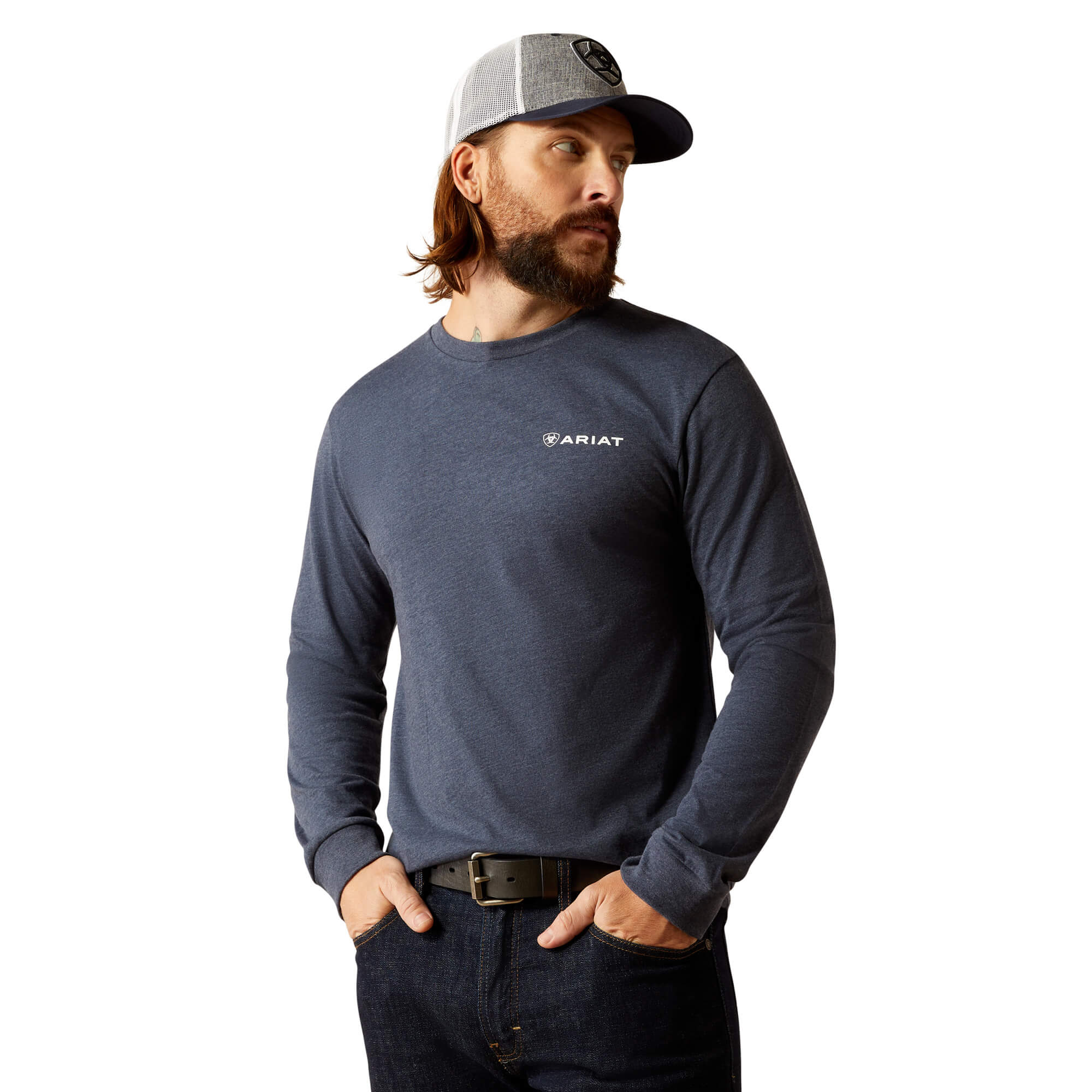 Ariat Navy Heather American Original Circle Long Sleeve T-Shirt