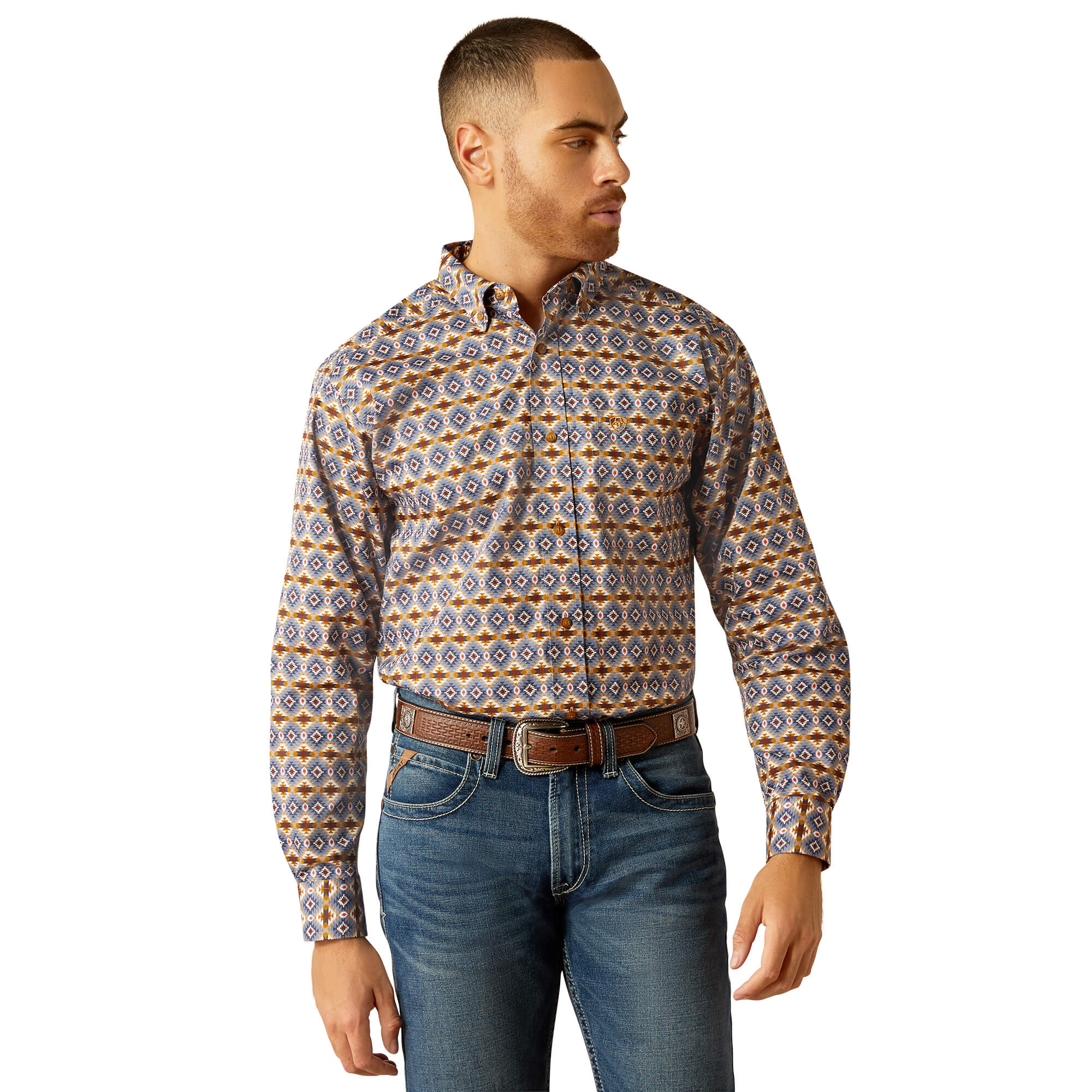 Ariat Blue Tennessee Classic Fit Long Sleeve Shirt