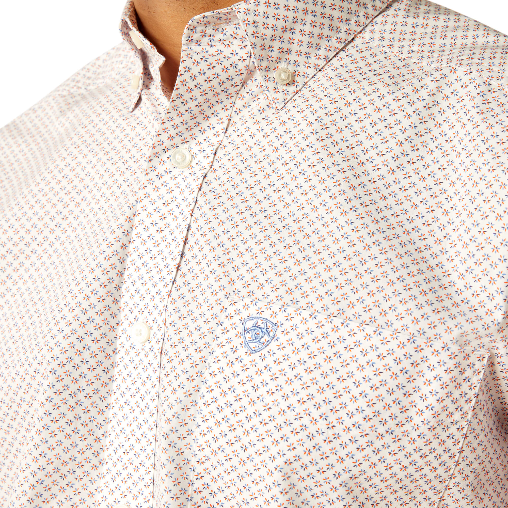 Ariat White Talbott Classic Fit Long Sleeve Shirt