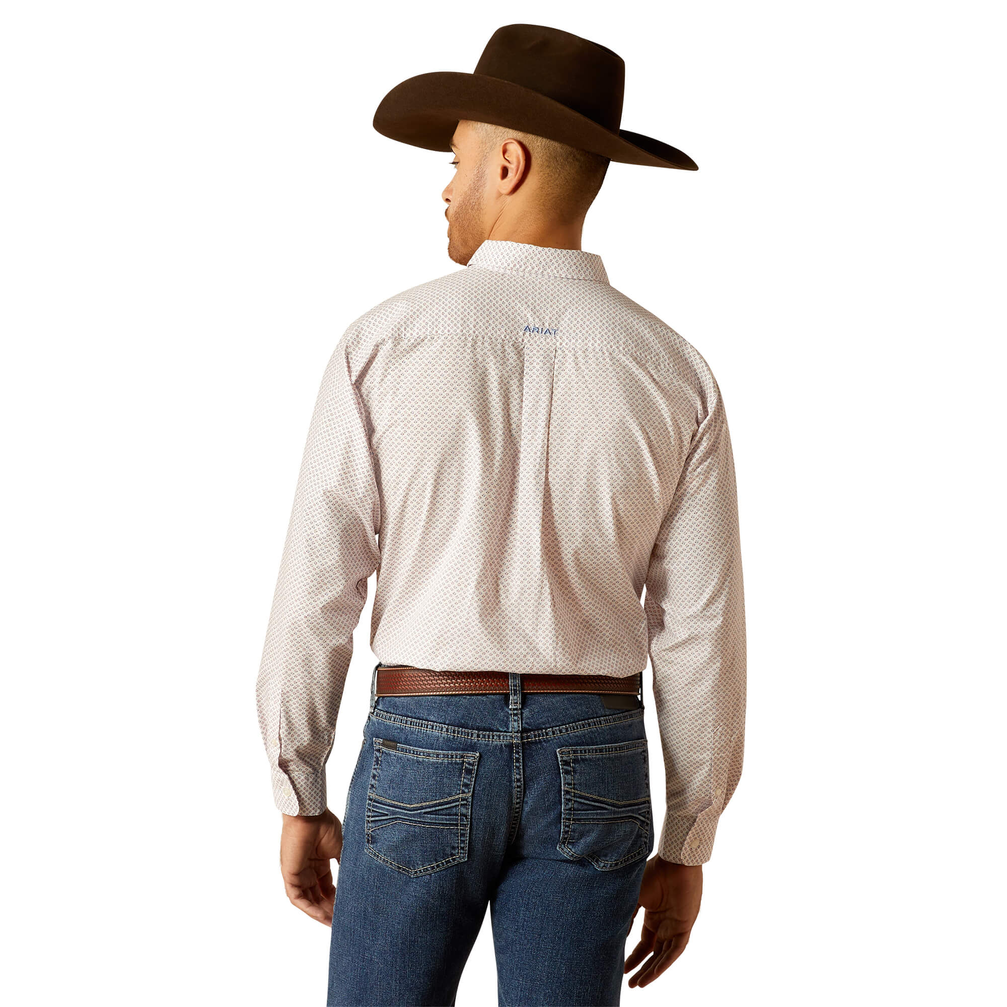 Ariat White Talbott Classic Fit Long Sleeve Shirt